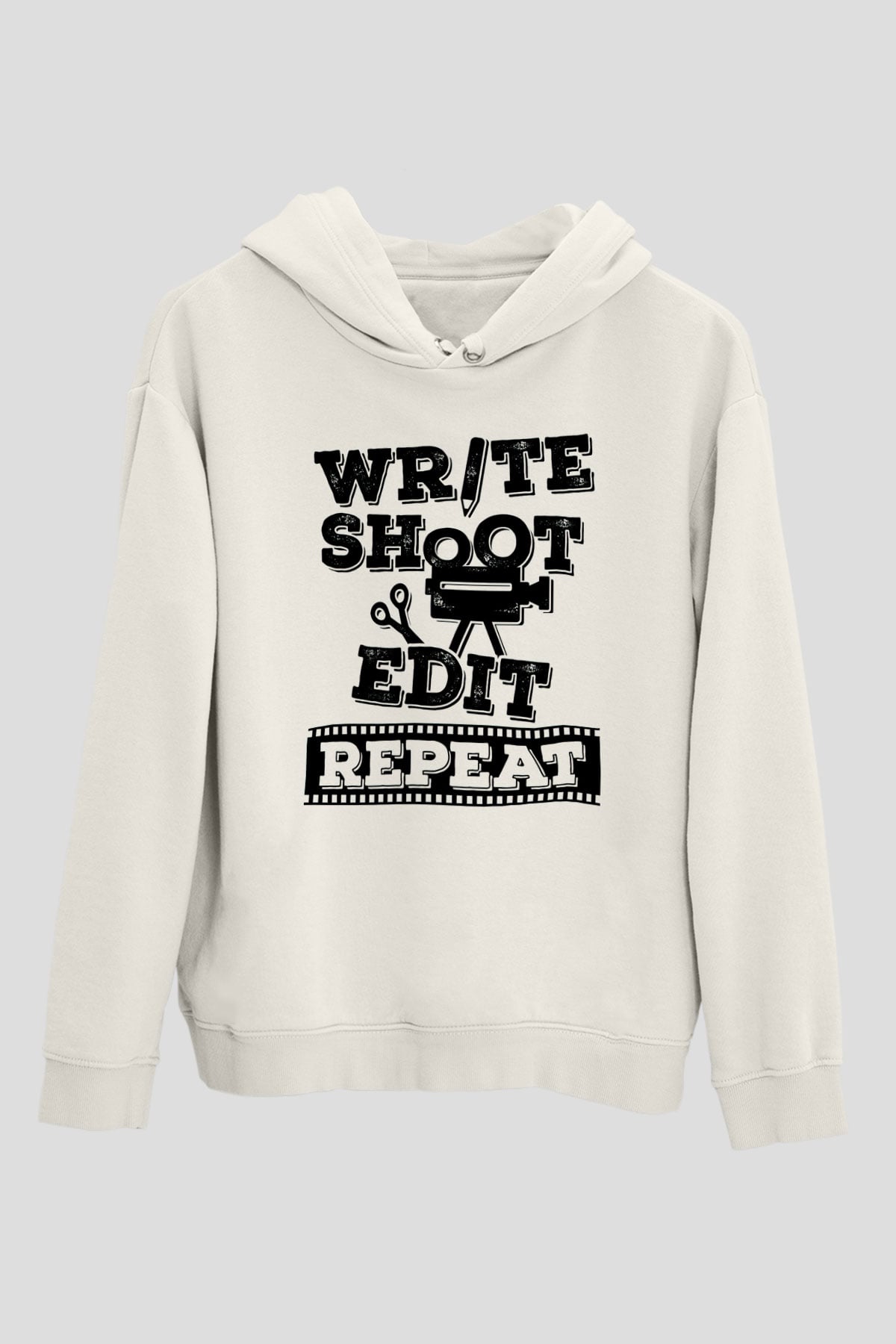 Film yönetmeni Beyaz Unisex Kapüşonlu Sweatshirt