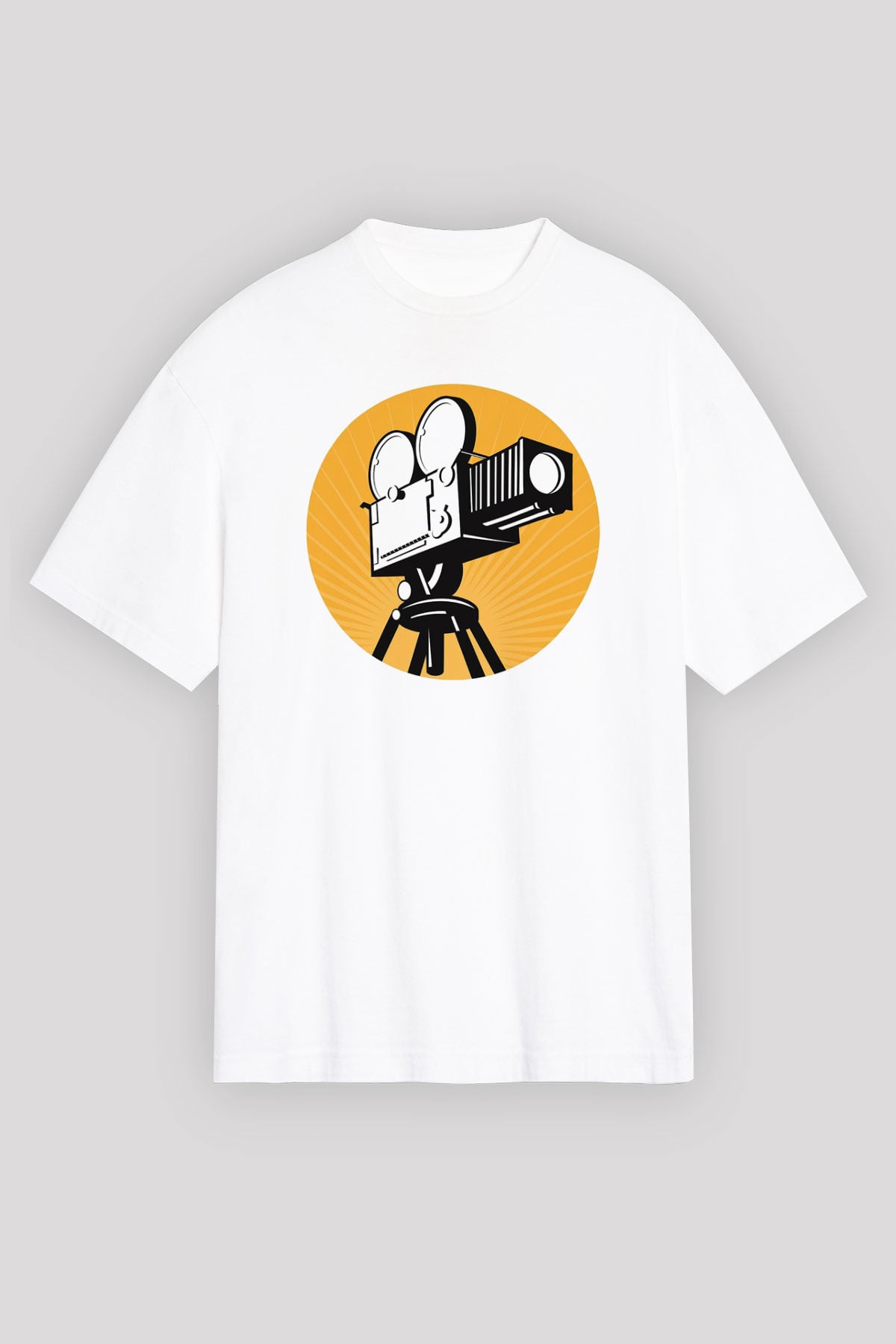 Film yönetmeni Beyaz Unisex Oversize Tişört T-Shirt