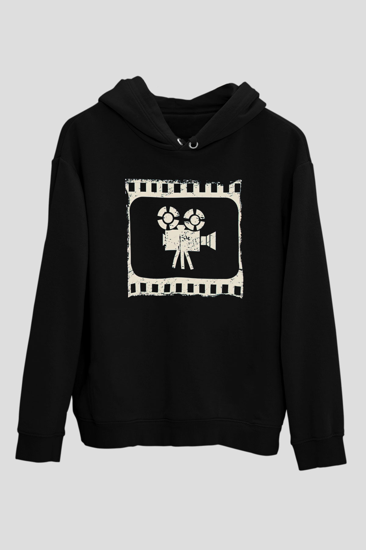Film yönetmeni Siyah Unisex Kapüşonlu Sweatshirt