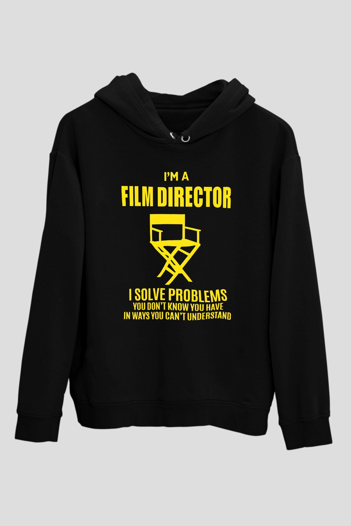 Film yönetmeni Siyah Unisex Kapüşonlu Sweatshirt