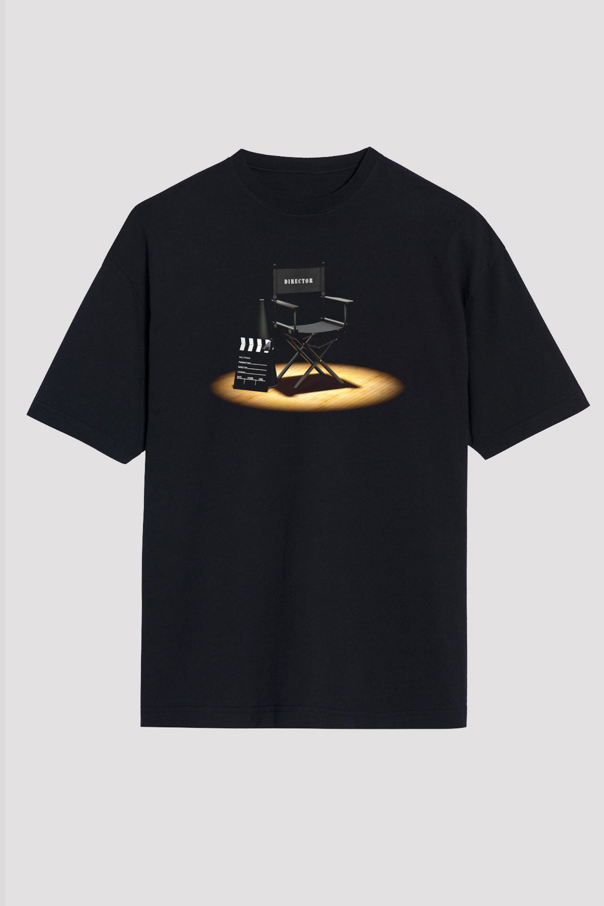 Film yönetmeni Siyah Unisex Oversize Tişört T-Shirt