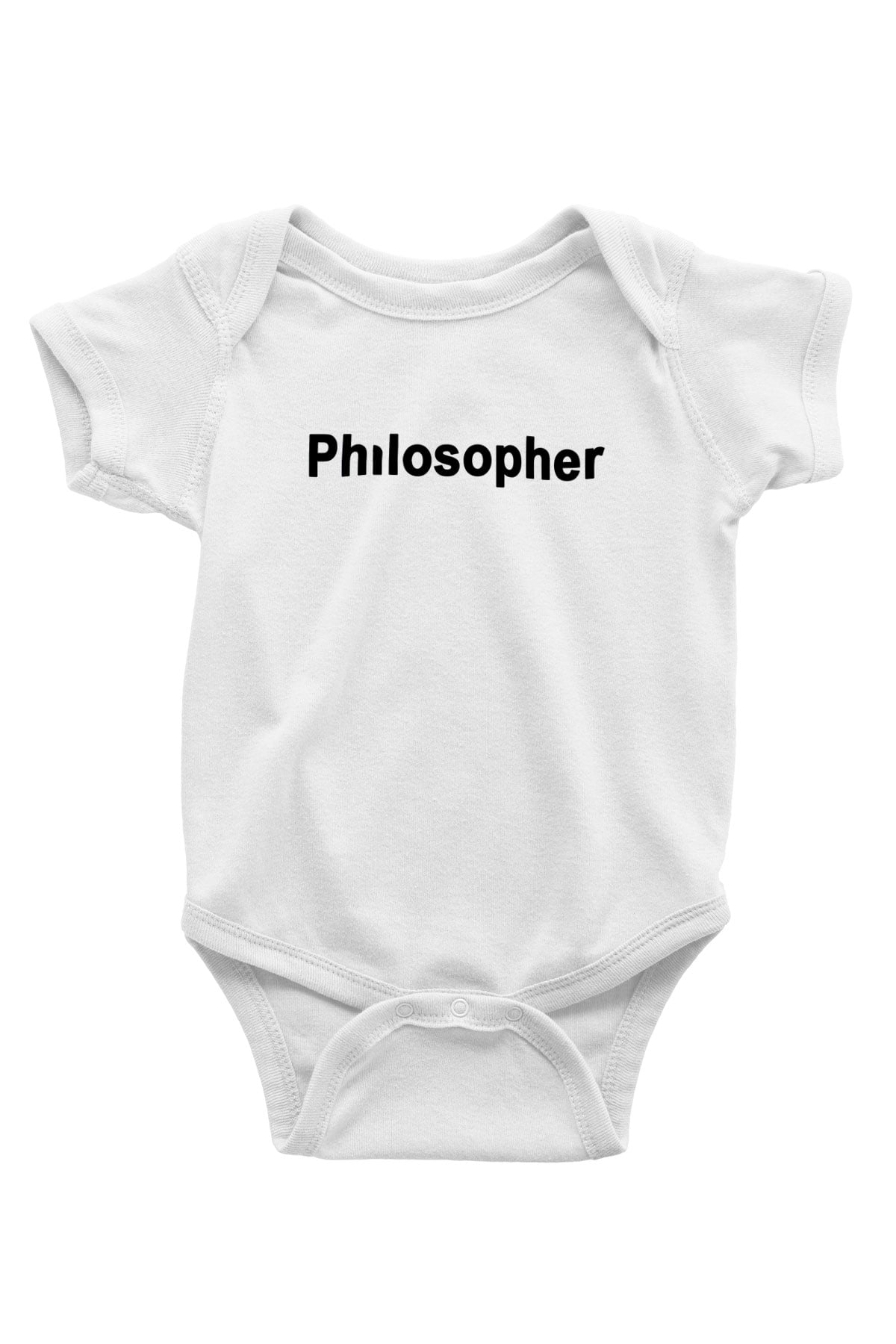 Filozof Baskılı Beyaz Unisex Bebek Body - Zıbın