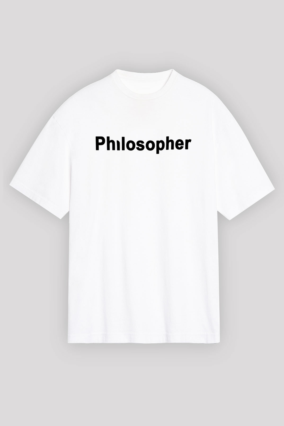 Filozof Beyaz Unisex Oversize Tişört T-Shirt