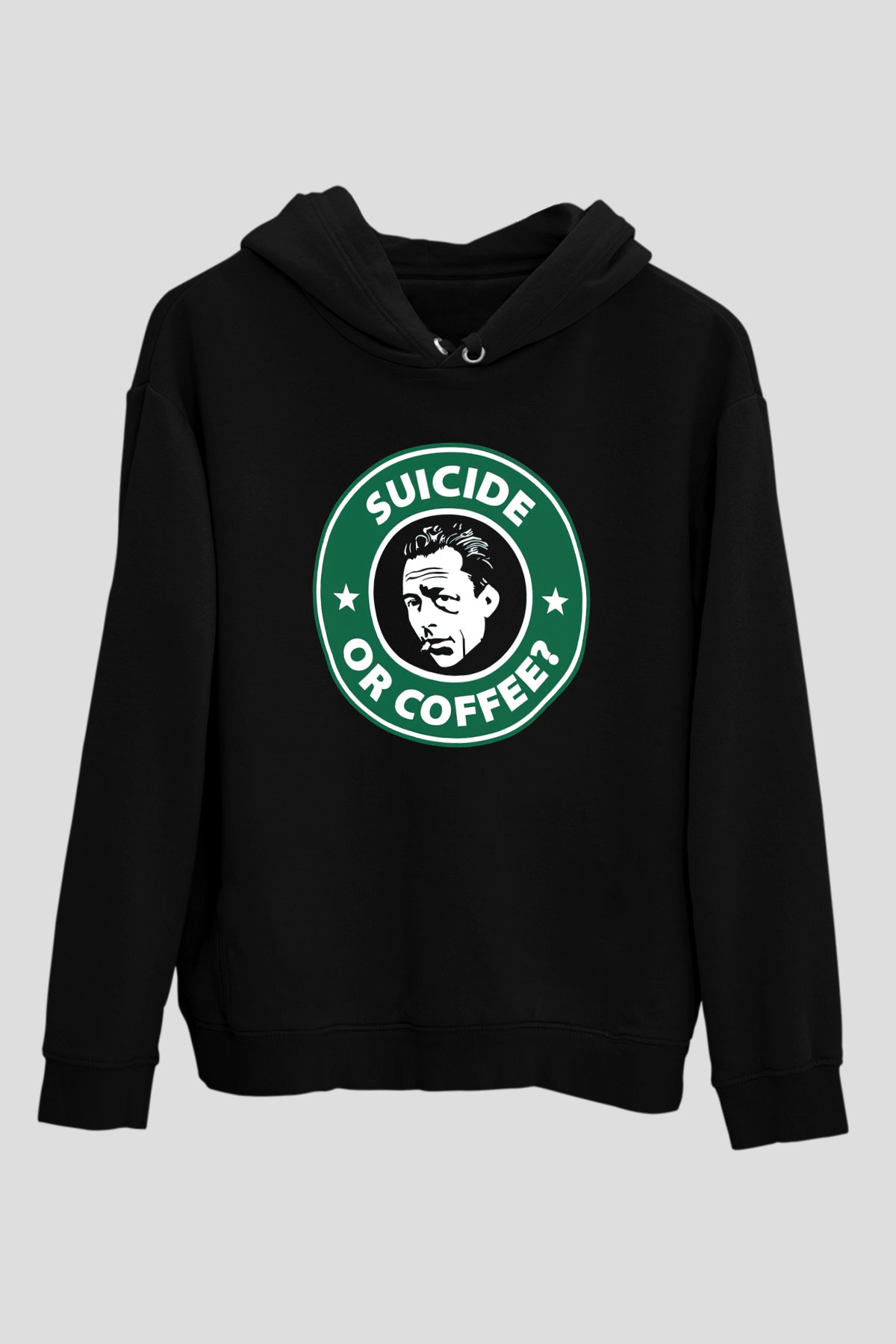 Filozof Siyah Unisex Kapüşonlu Sweatshirt