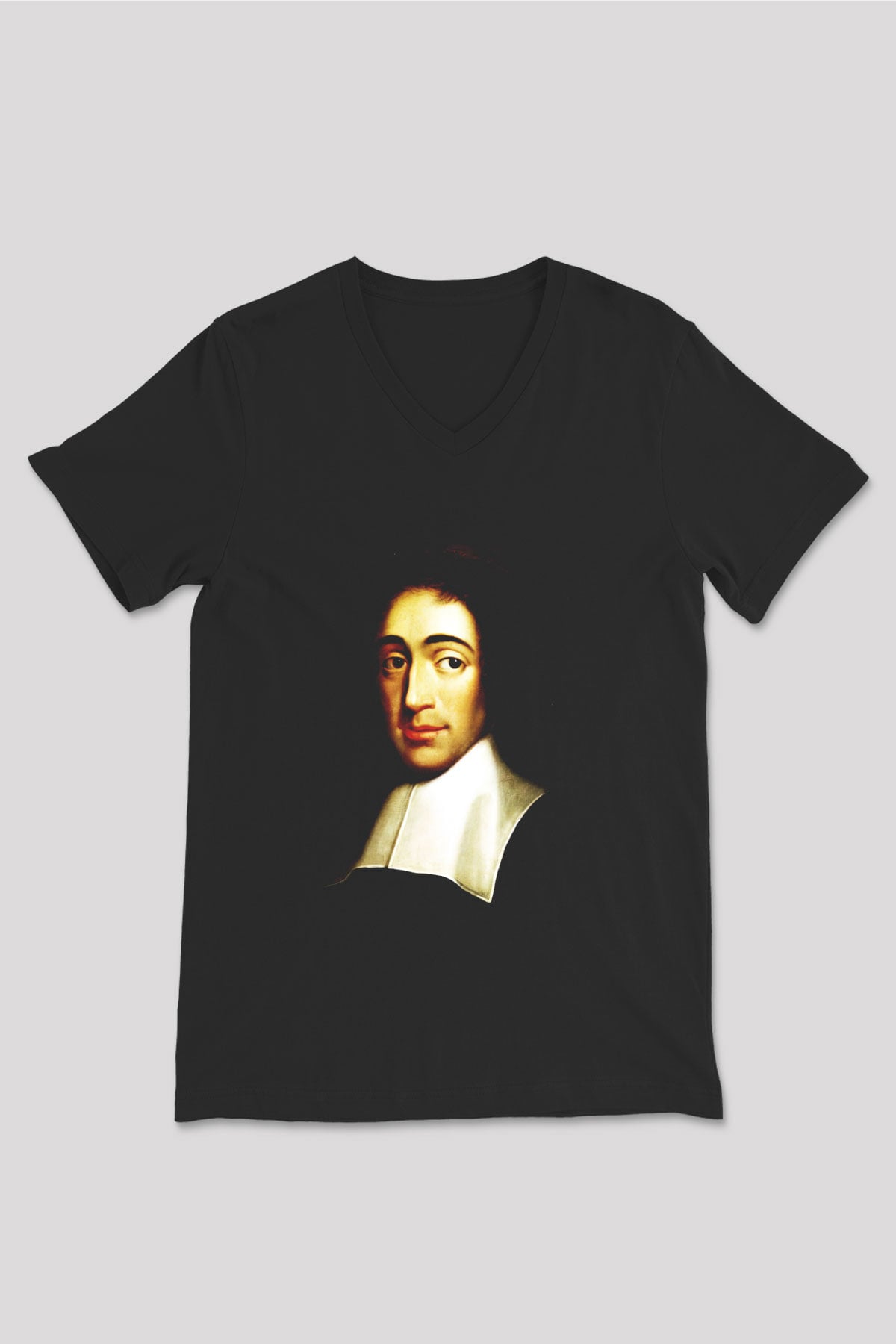Filozof Siyah Unisex V Yaka Tişört T-Shirt