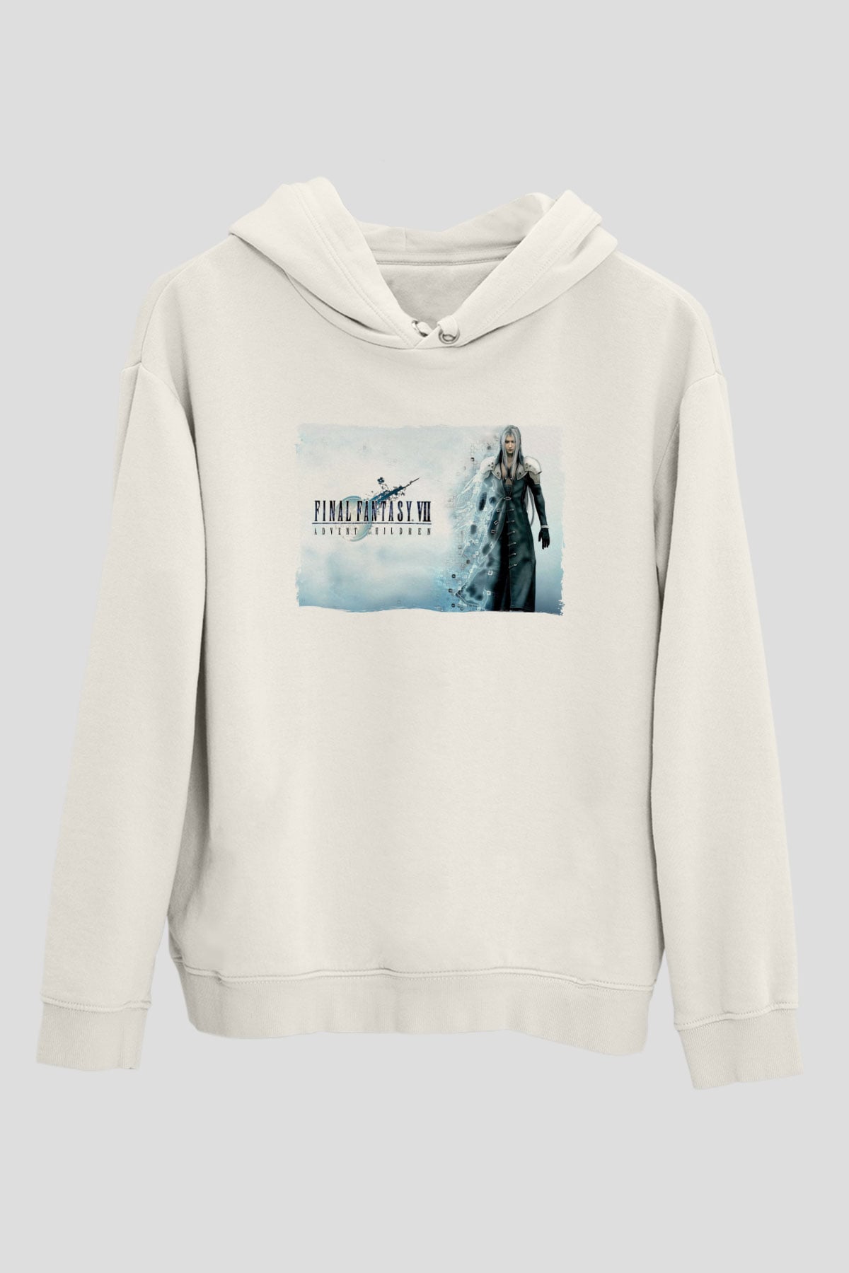 Final Fantasy Beyaz Unisex Hoodie