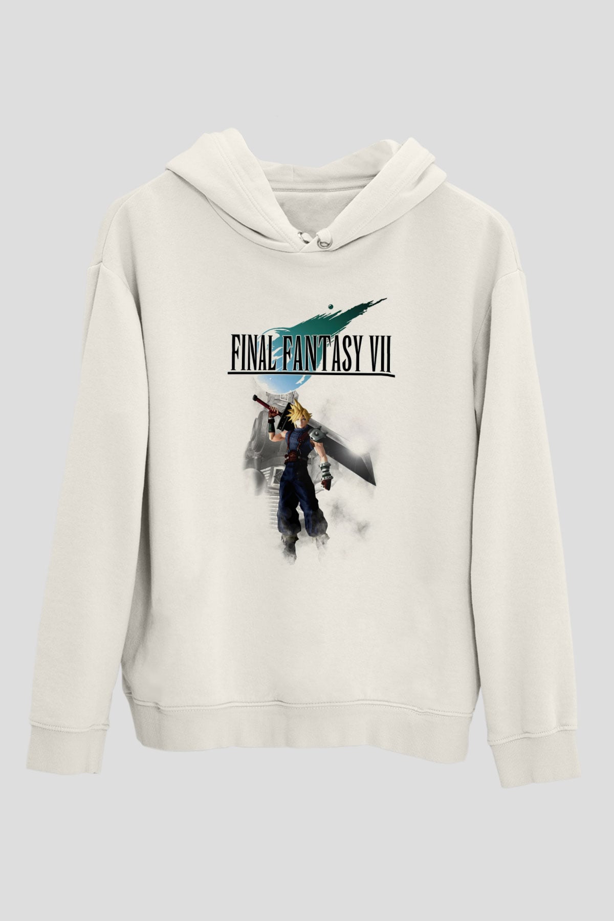 Final Fantasy Beyaz Unisex Hoodie