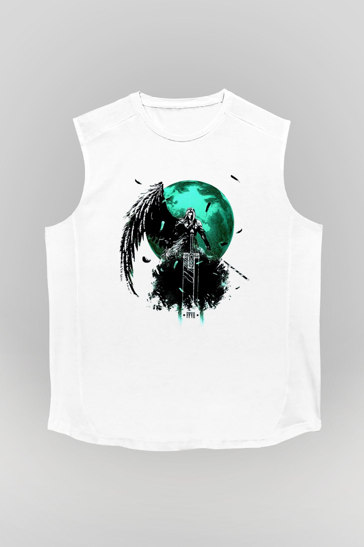 Final Fantasy Beyaz Unisex Kolsuz Tişört