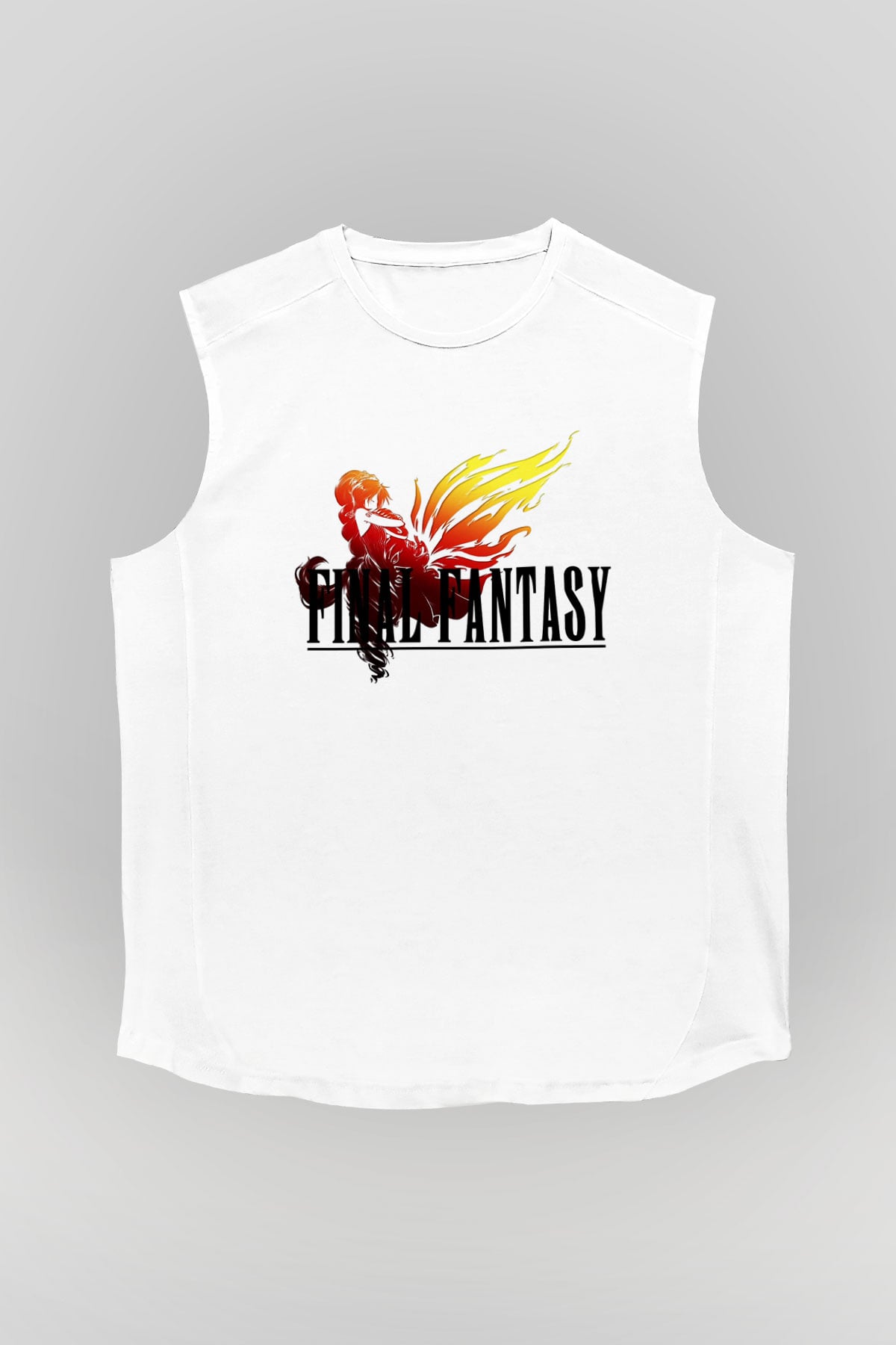 Final Fantasy Beyaz Unisex Kolsuz Tişört