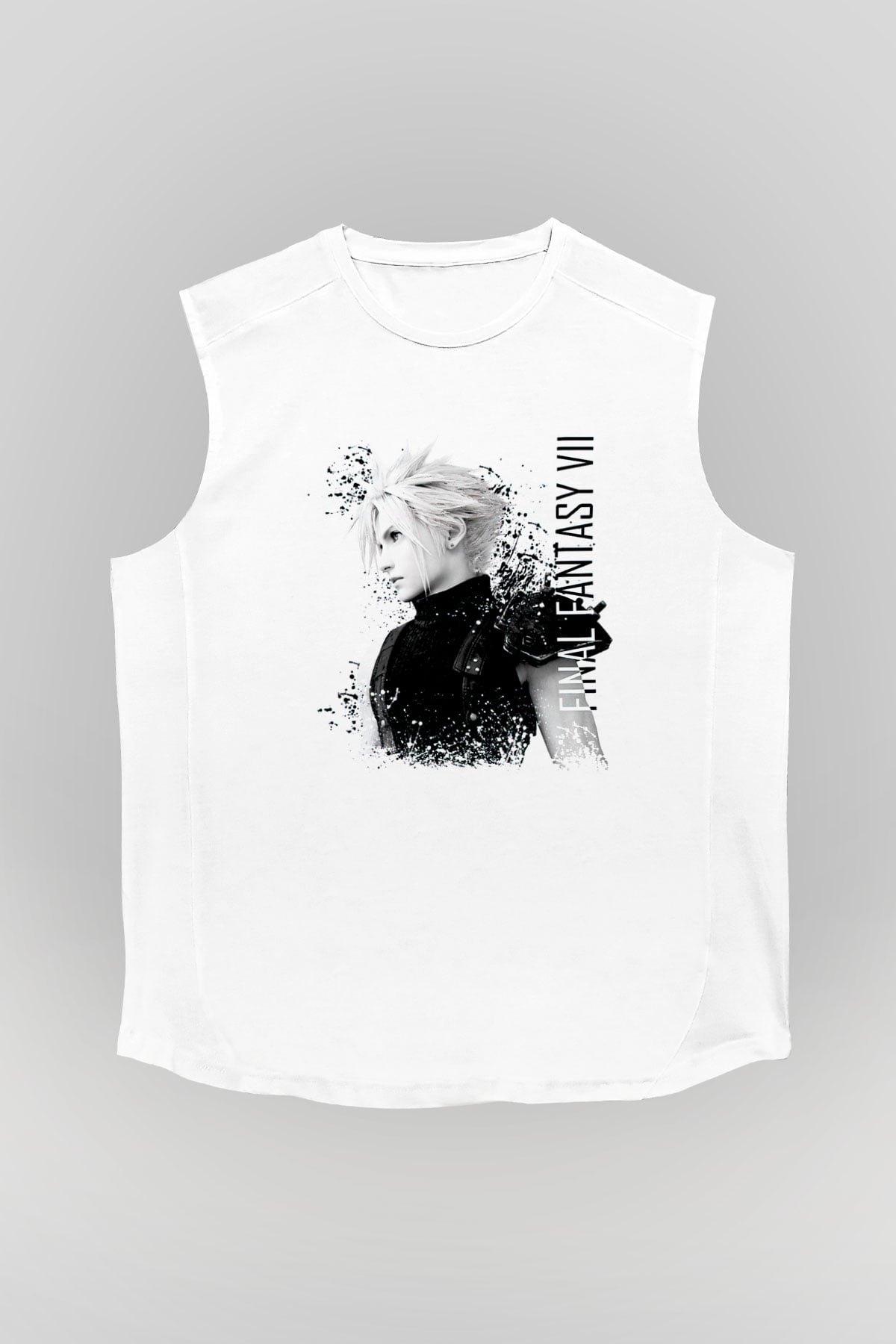 Final Fantasy Beyaz Unisex Kolsuz Tişört