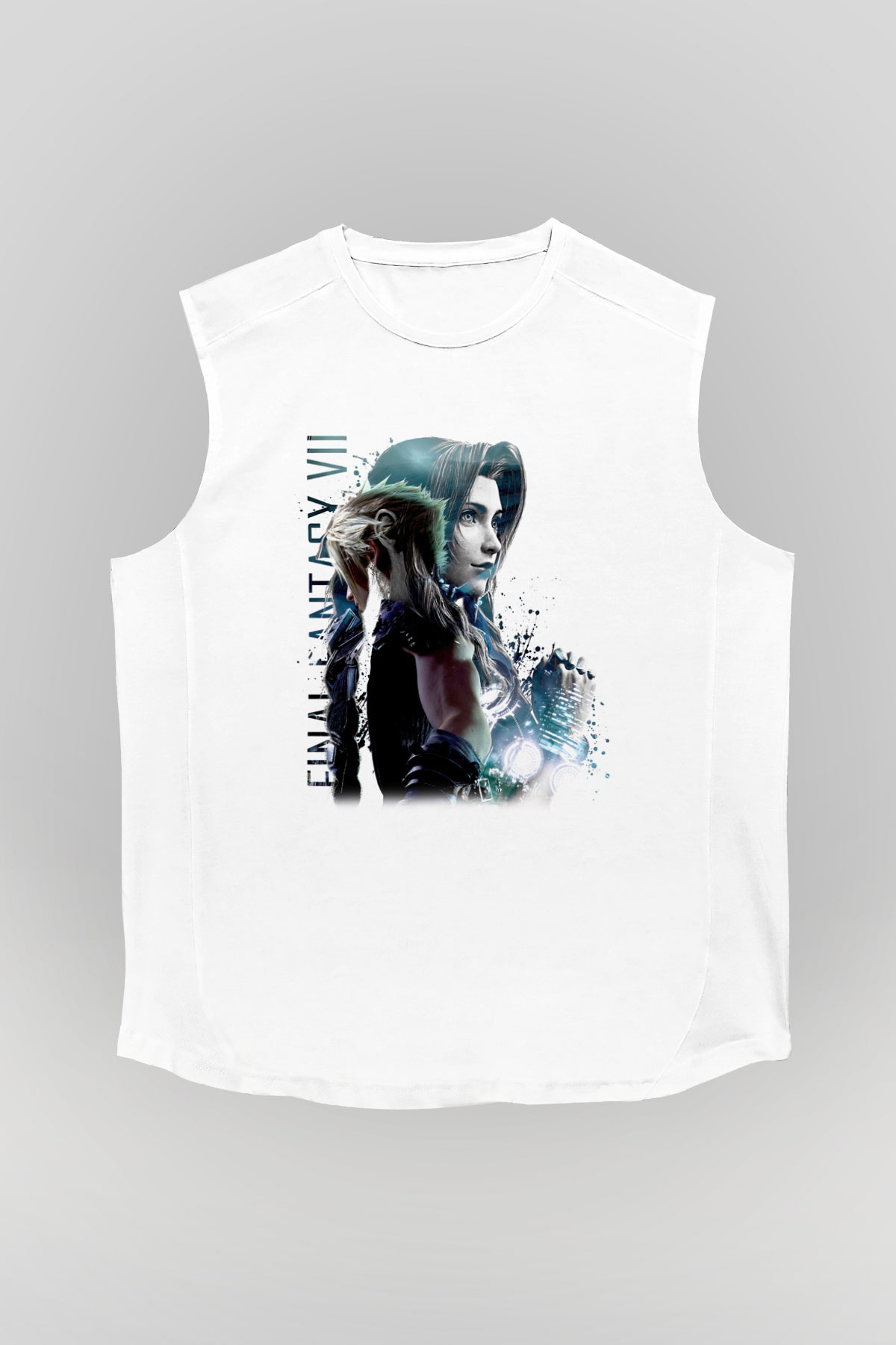 Final Fantasy Beyaz Unisex Kolsuz Tişört