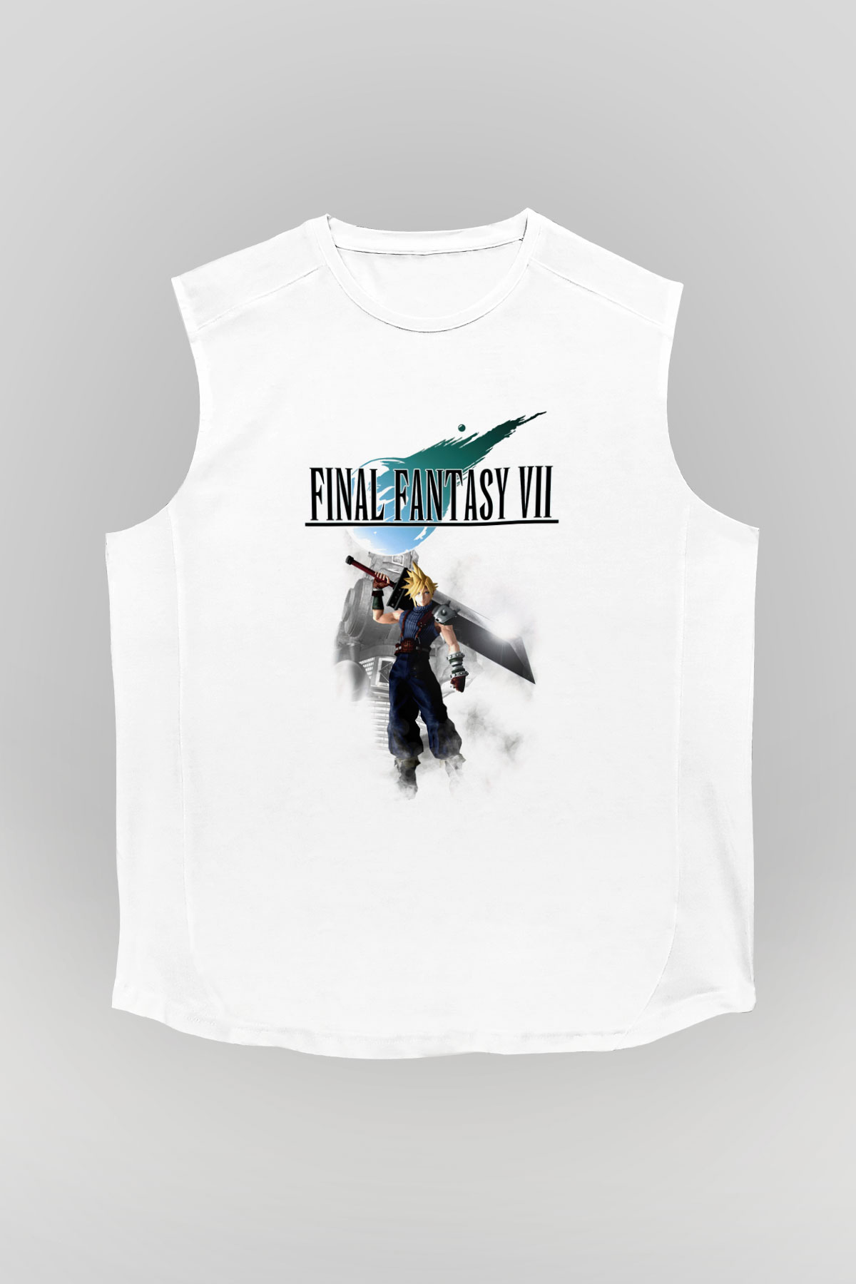 Final Fantasy Beyaz Unisex Kolsuz Tişört