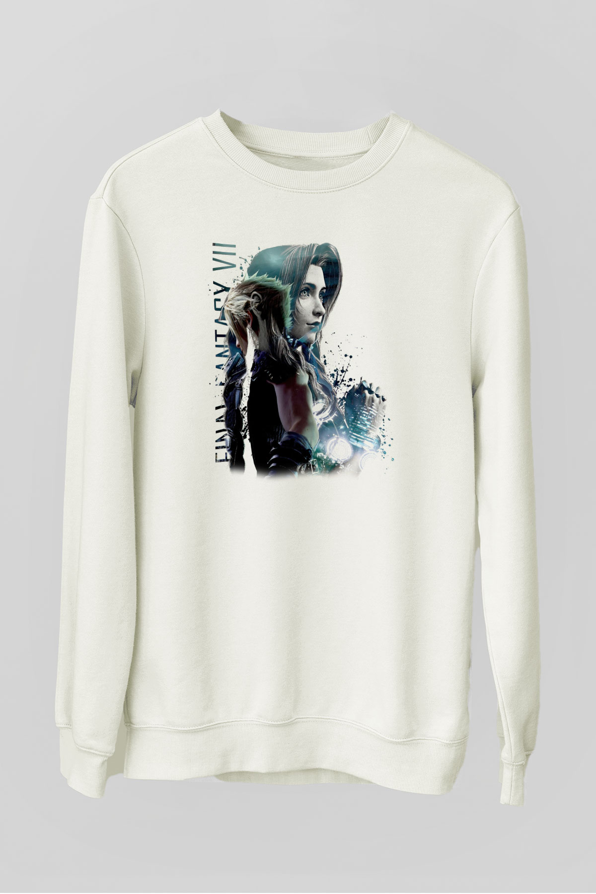 Final Fantasy Beyaz Unisex Sweatshirt