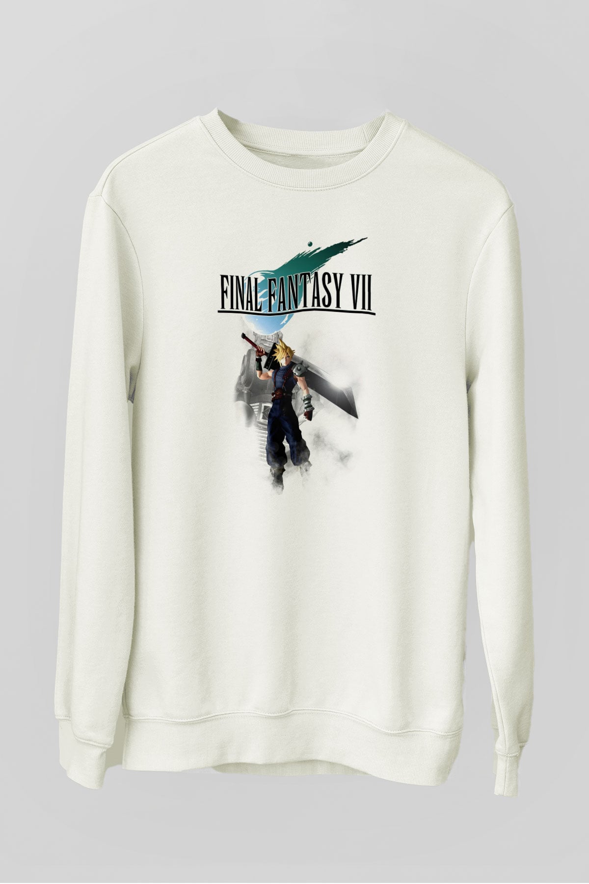 Final Fantasy Beyaz Unisex Sweatshirt