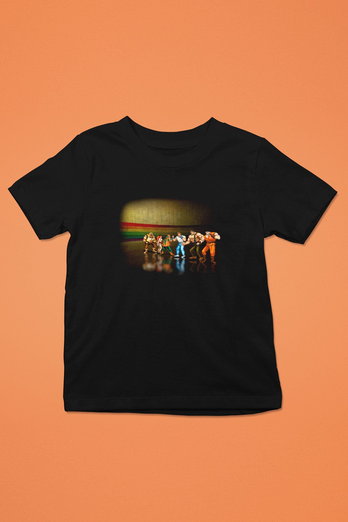 Final Fight Baskılı Siyah Unisex Çocuk Tişört
