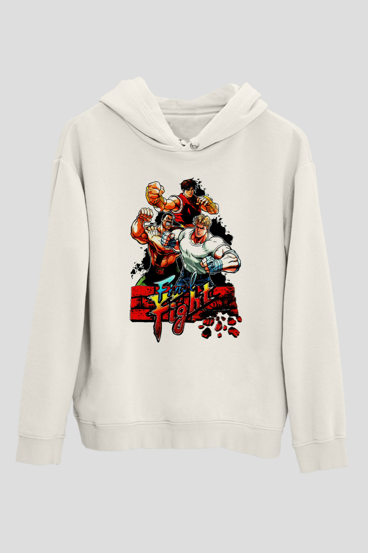 Final Fight Beyaz Unisex Hoodie