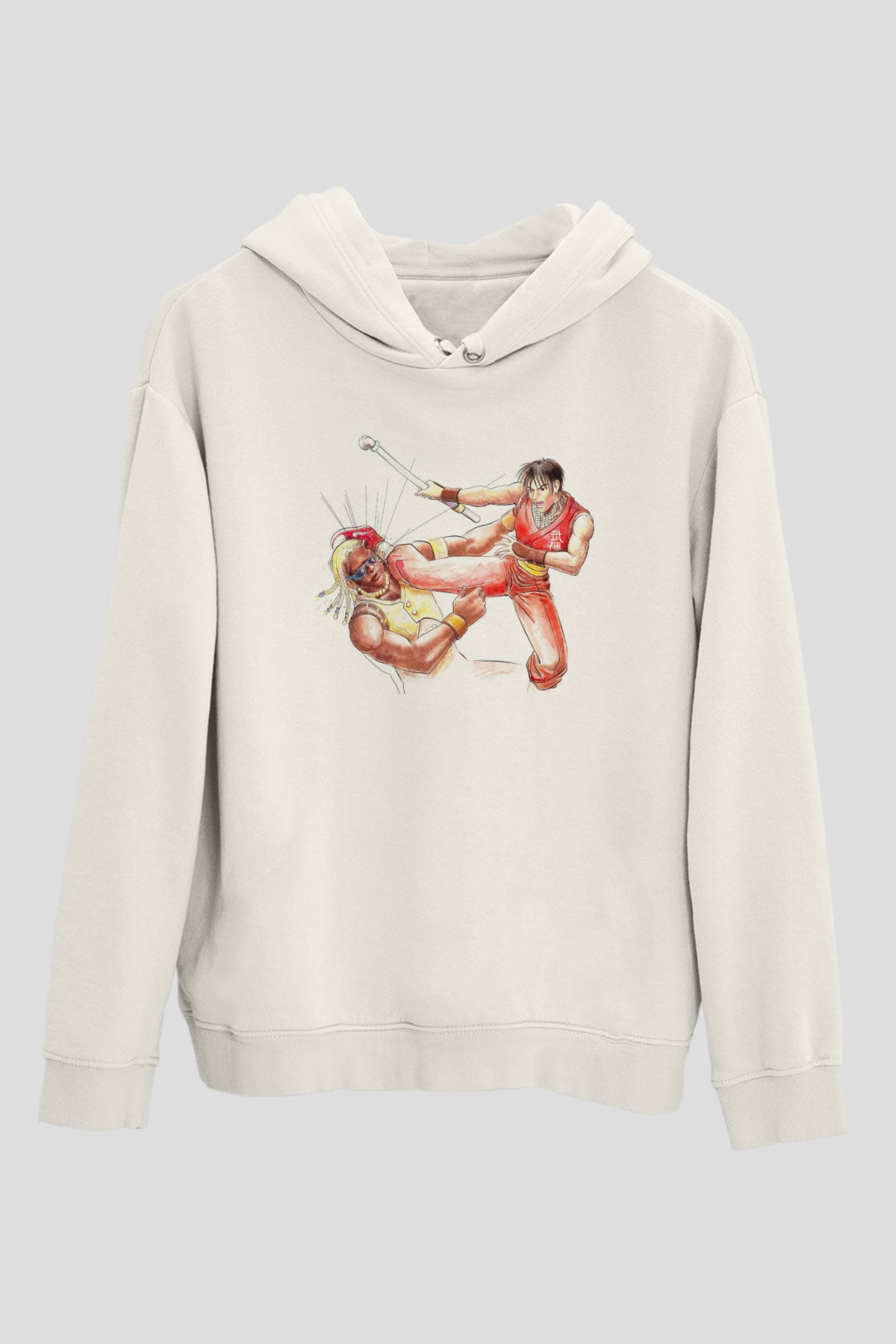 Final Fight Beyaz Unisex Hoodie