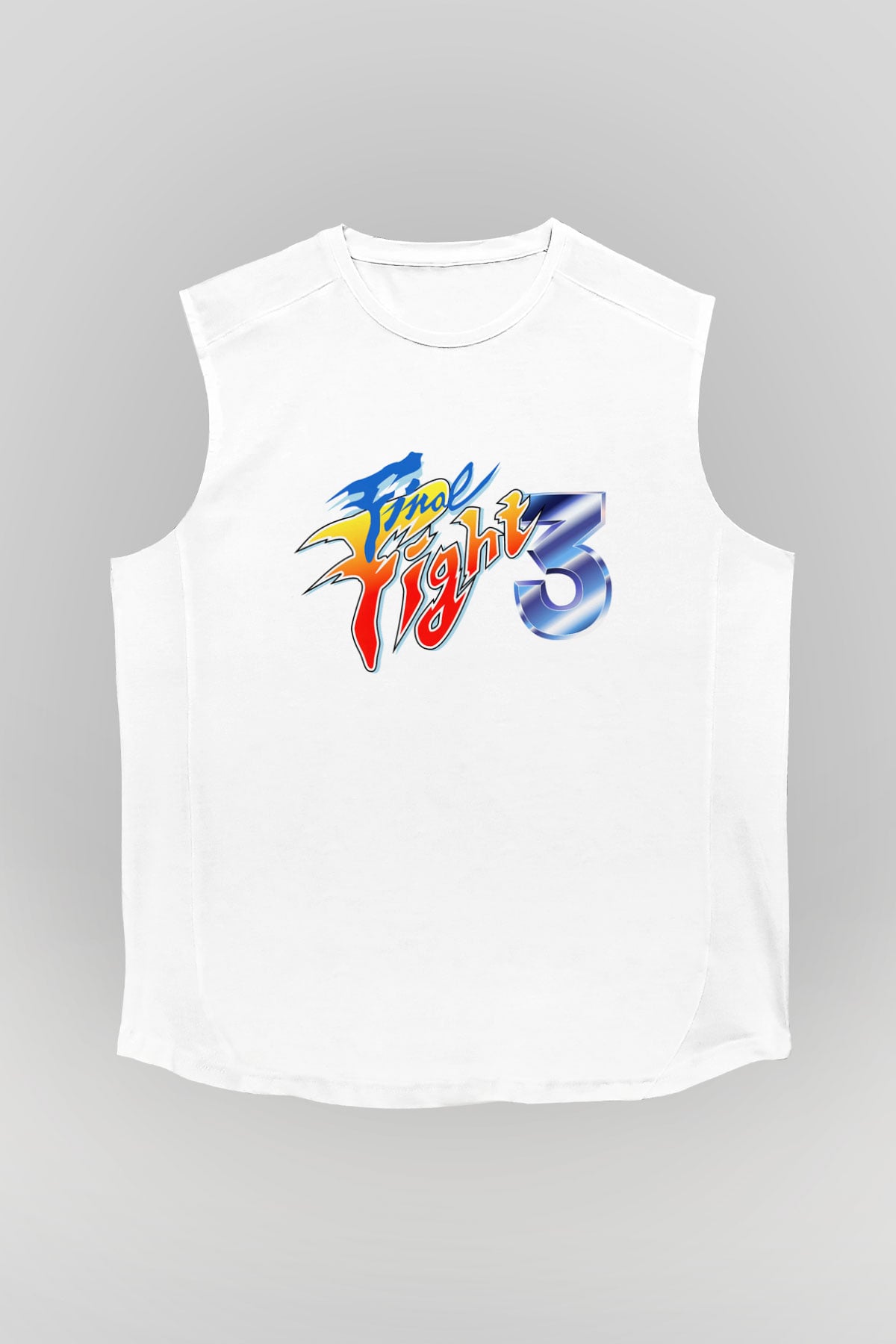 Final Fight Beyaz Unisex Kolsuz Tişört
