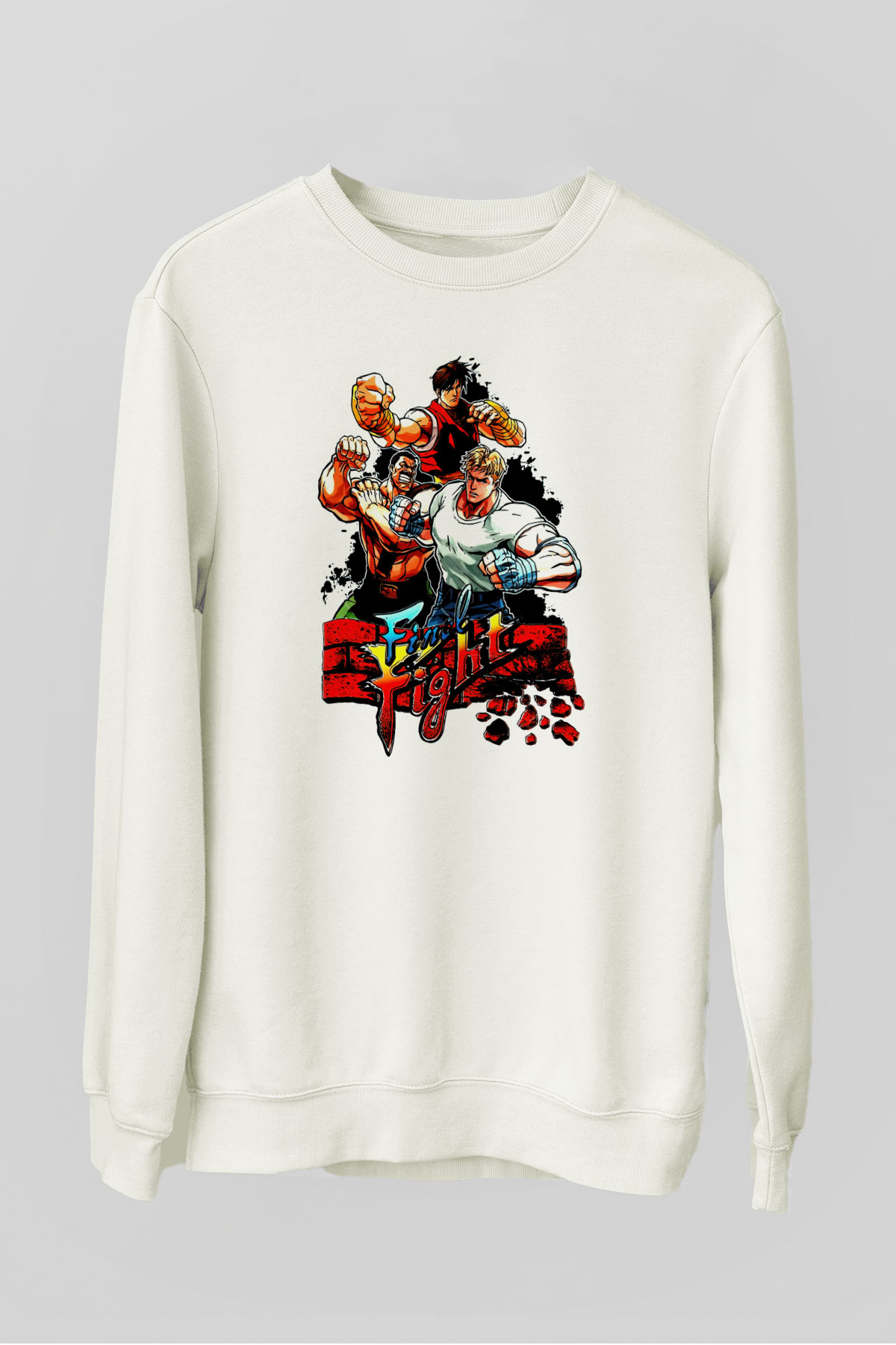 Final Fight Beyaz Unisex  Sweatshirt