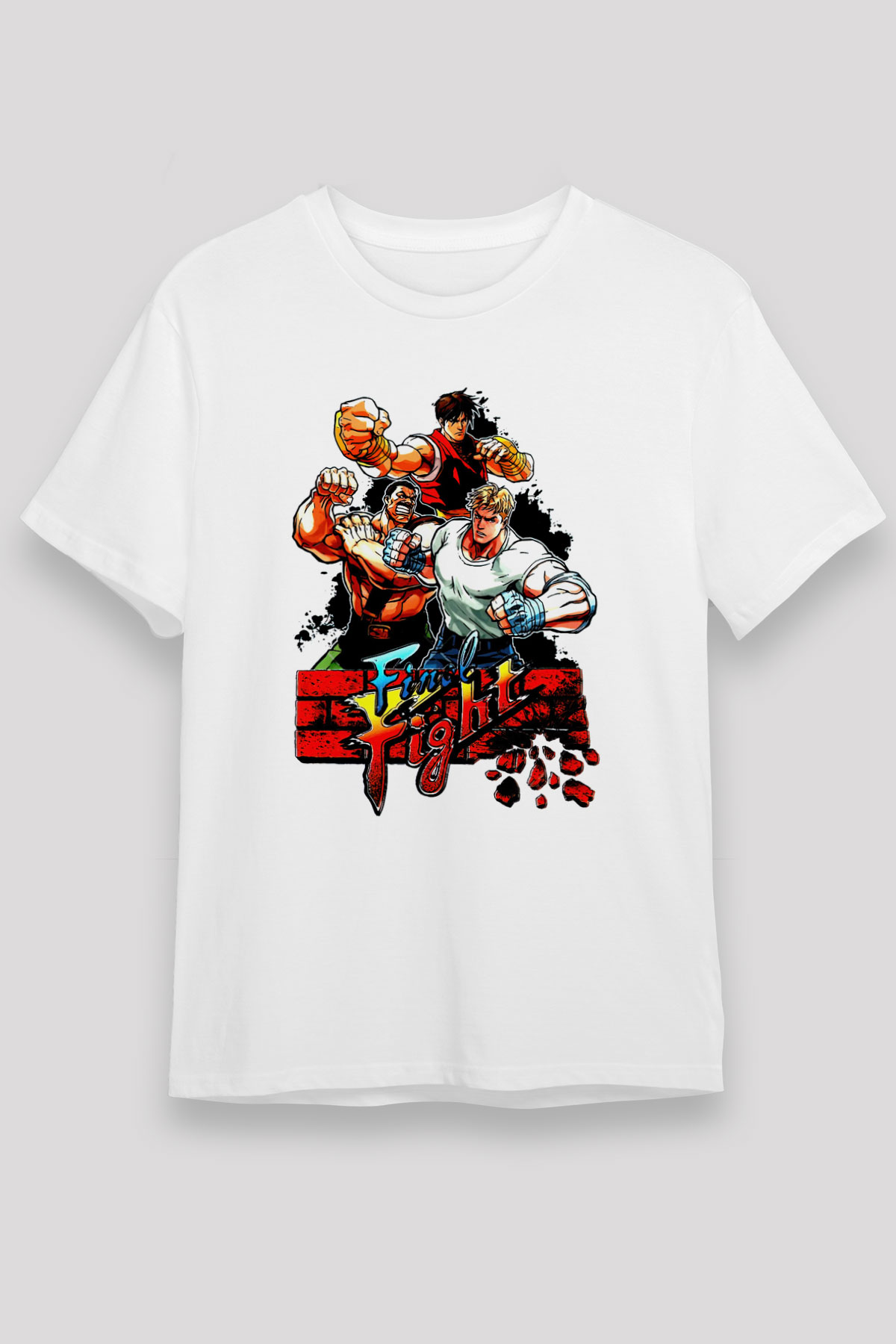 Final Fight White Unisex Graphic Tee - STREETWEAR