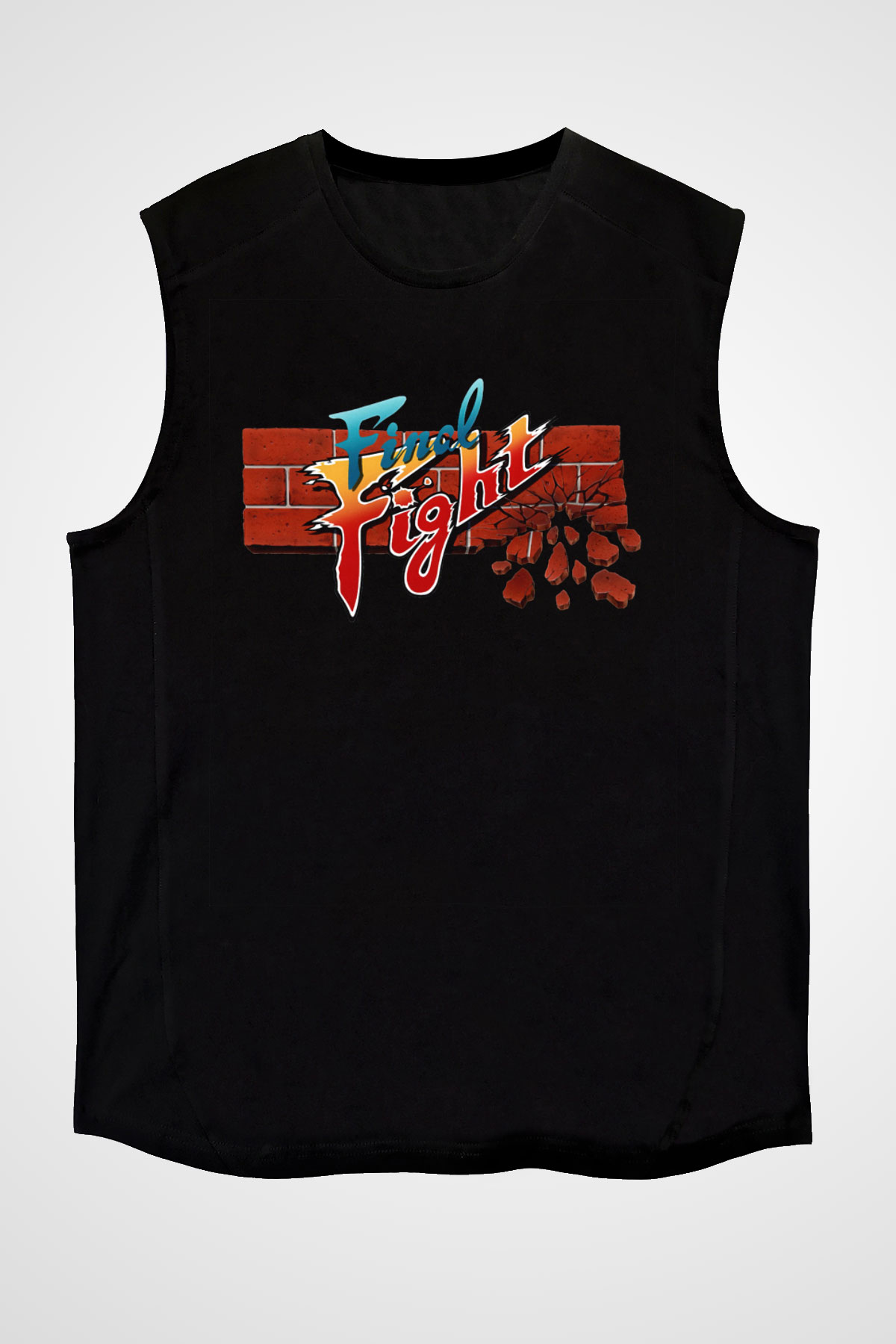 Final Fight Siyah Unisex Kolsuz Tişört