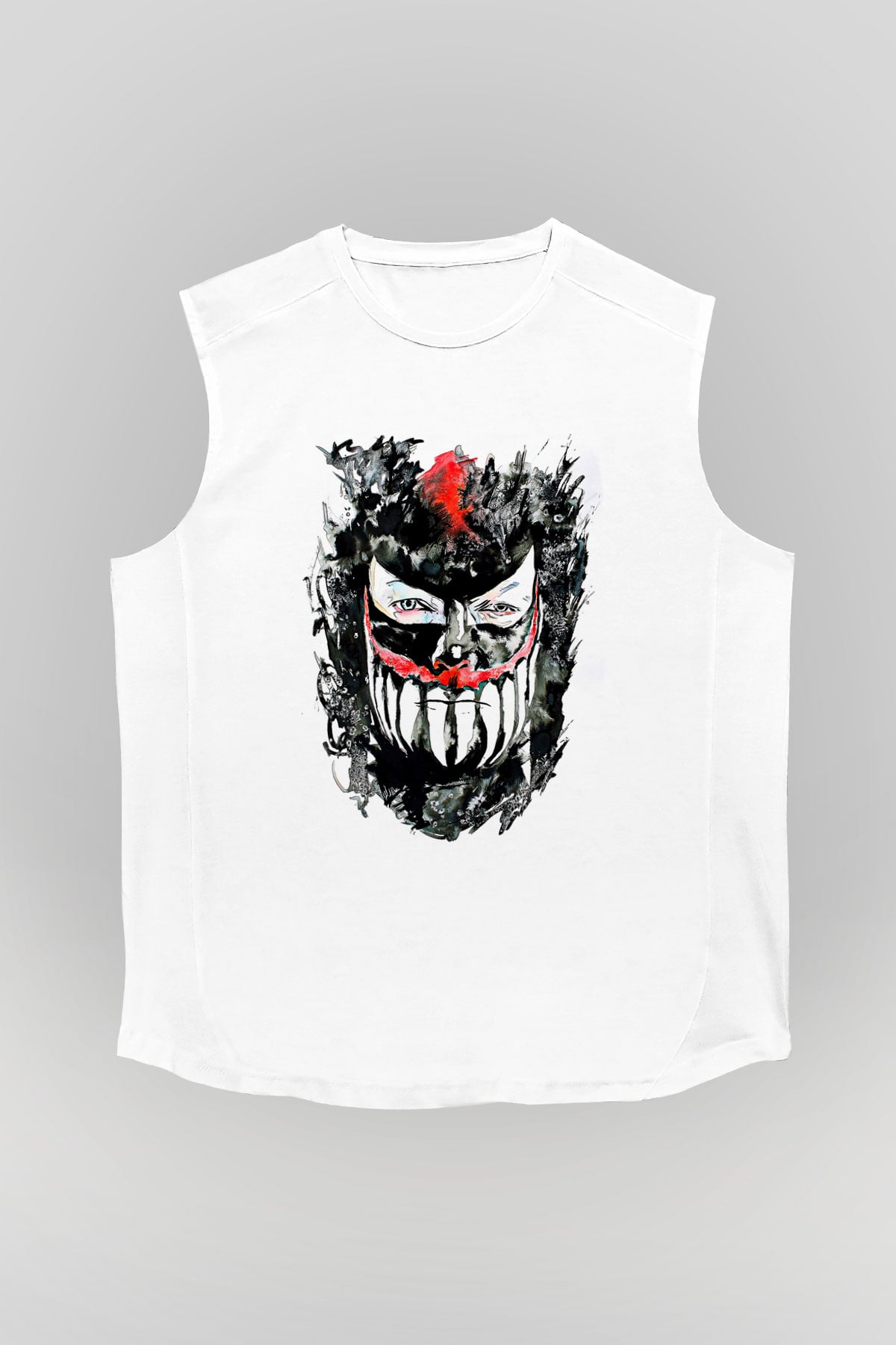 Finn Balor Baskılı Beyaz Unisex Kolsuz Tişört - Tshirt