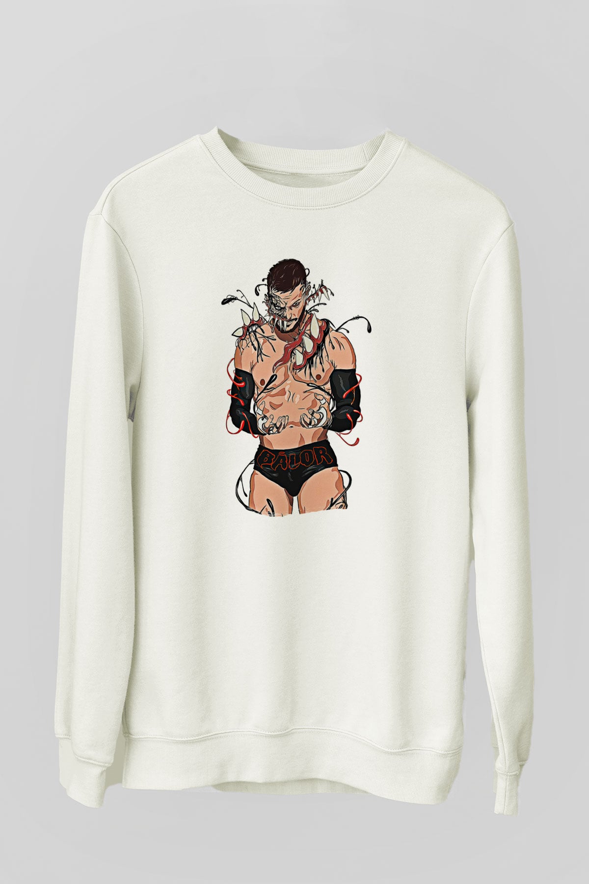 Finn Balor Baskılı Beyaz Unisex Sweatshirt