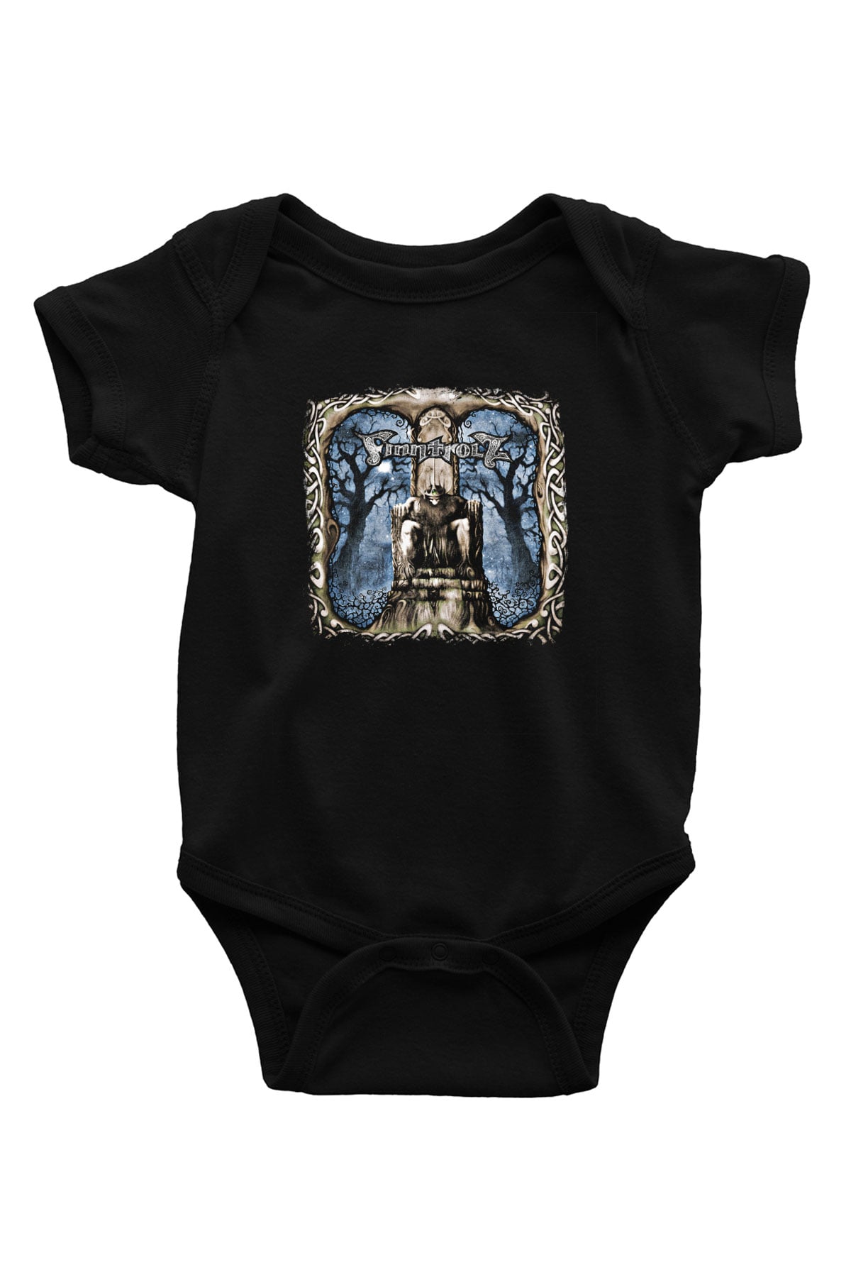 Finntroll Baskılı Unisex Siyah Bebek Body - Zıbın