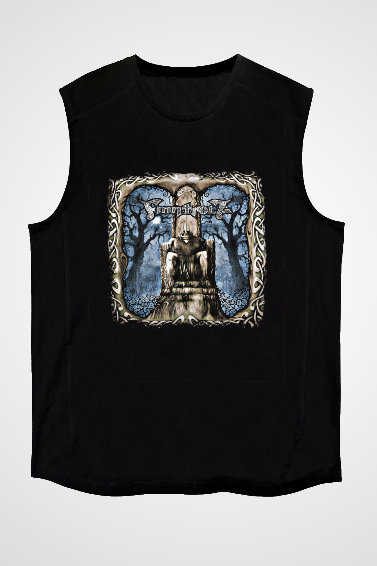 Finntroll Baskılı Unisex Siyah Kolsuz Tişört