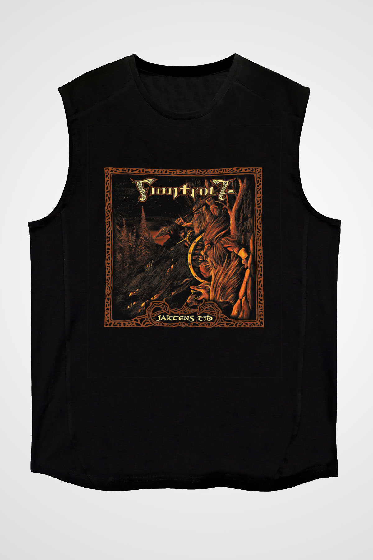 Finntroll Baskılı Unisex Siyah Kolsuz Tişört