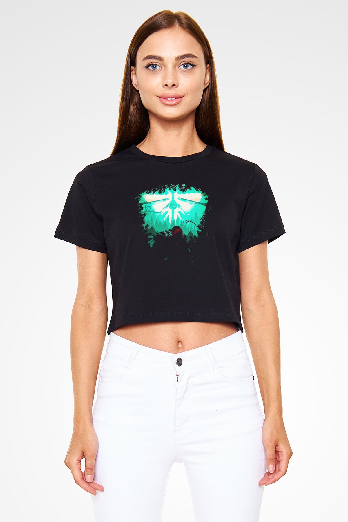 Firefly Siyah  Crop Top Tişört