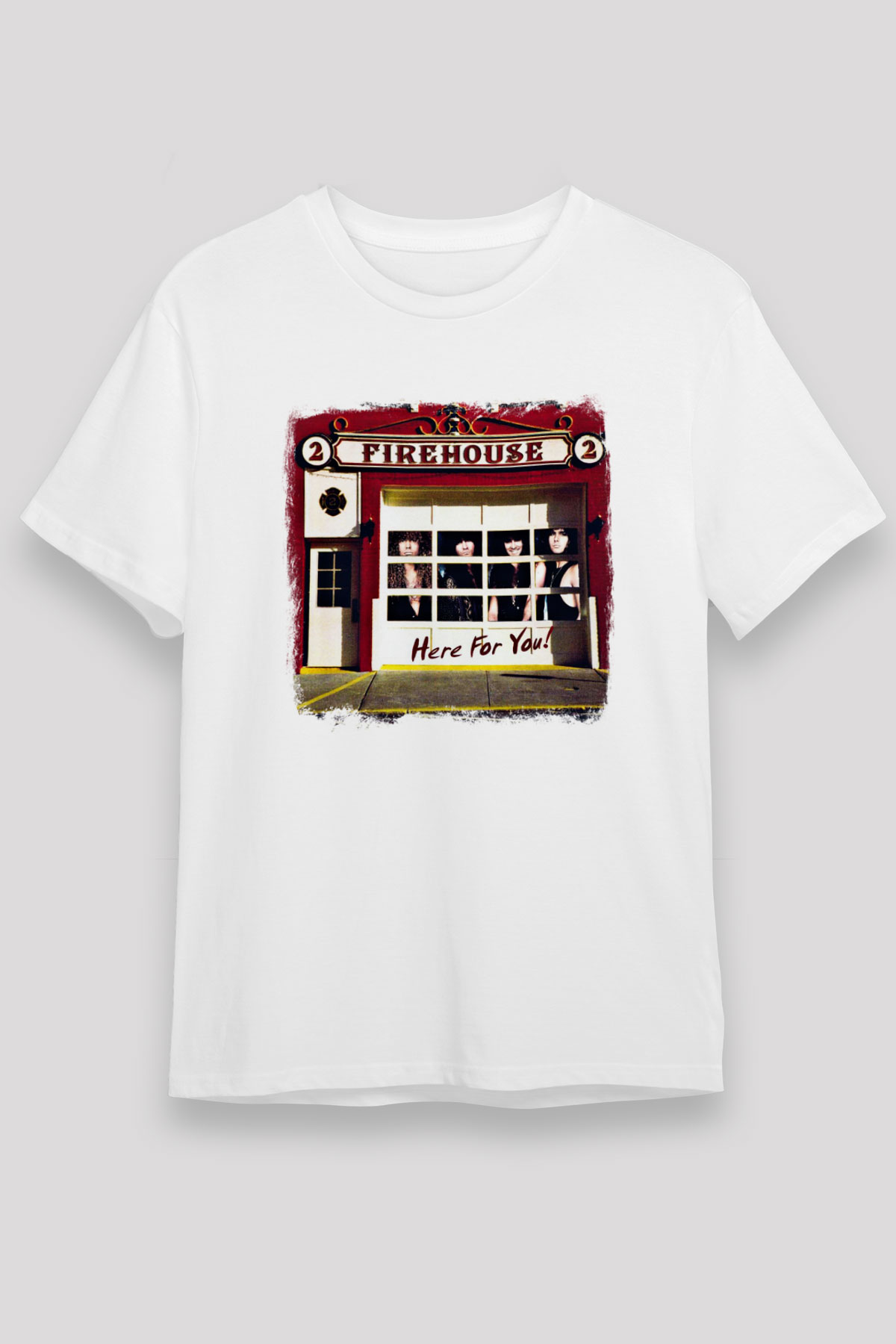FireHouse Baskılı Unisex Beyaz Tişört