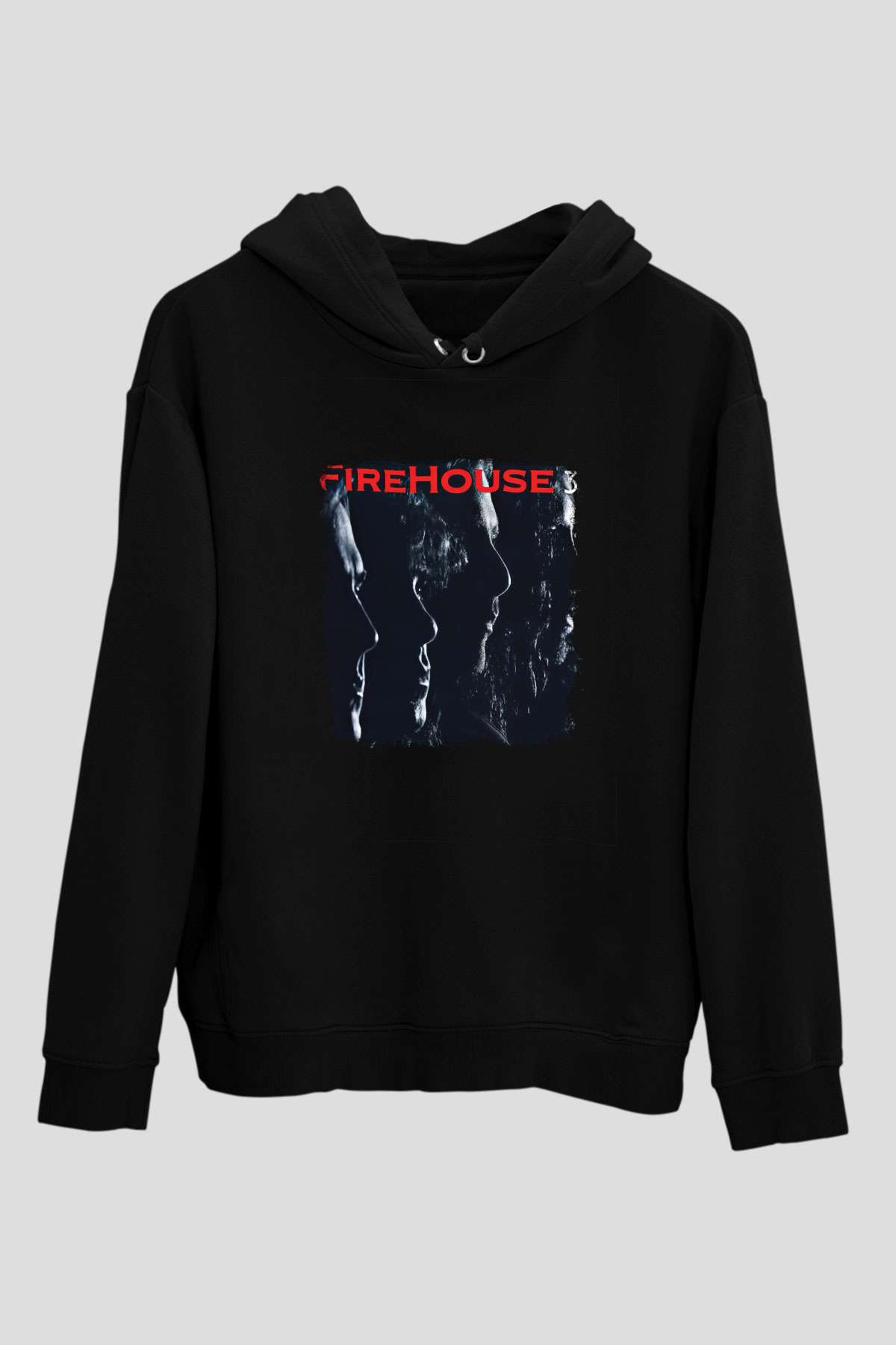 FireHouse Baskılı Unisex Siyah Hoodie