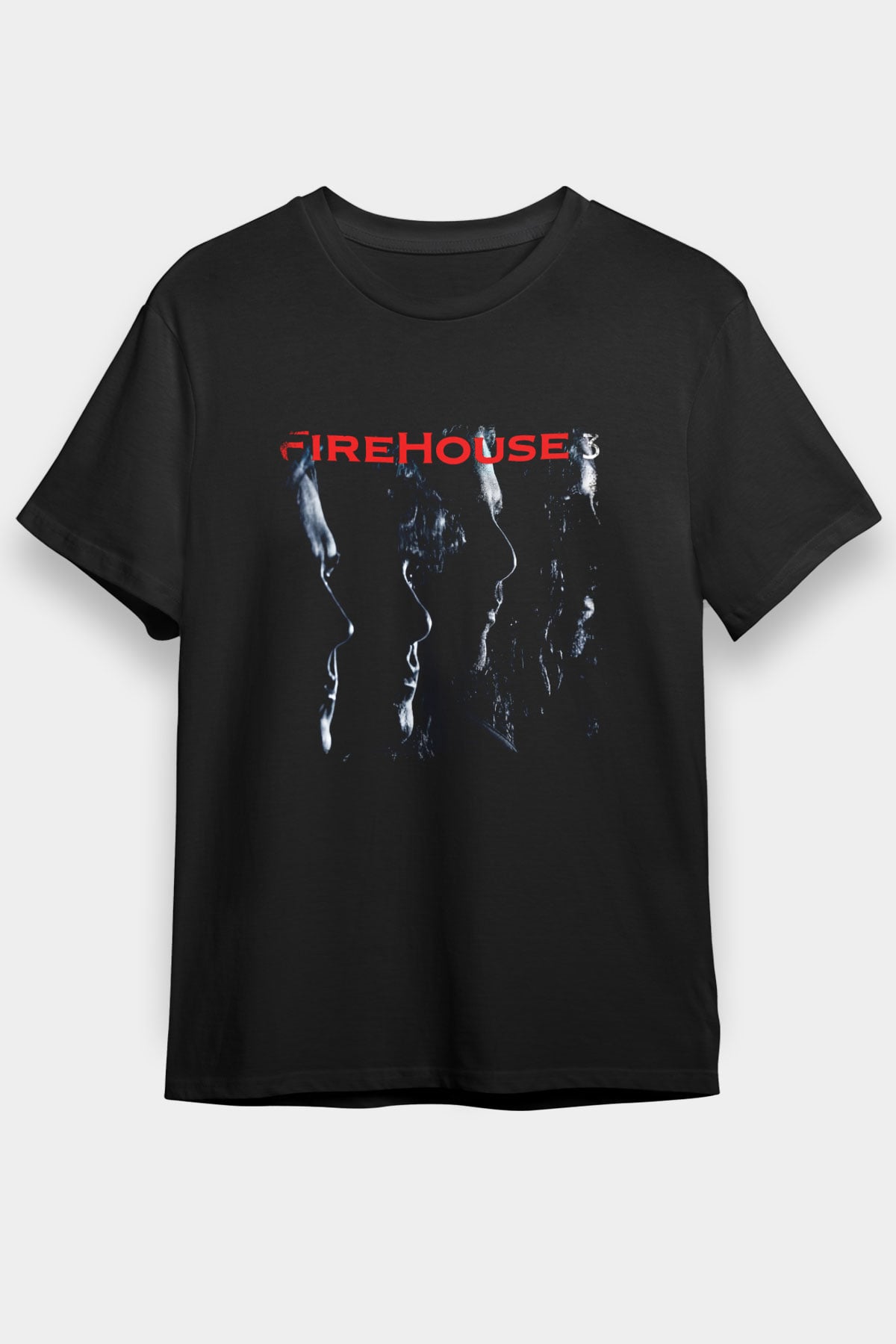 FireHouse Baskılı Unisex Siyah Tişört