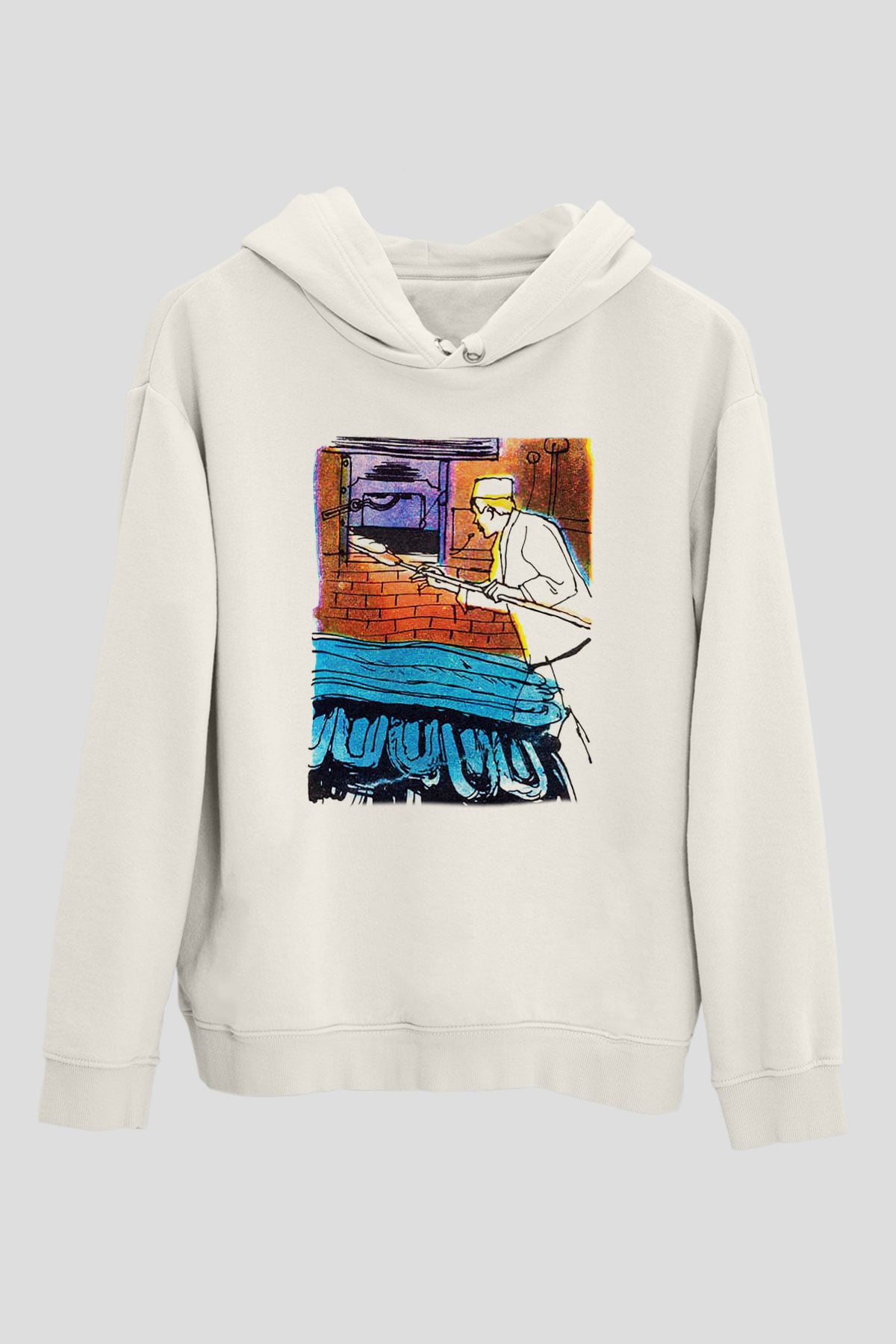 Fırıncı Beyaz Unisex Hoodie