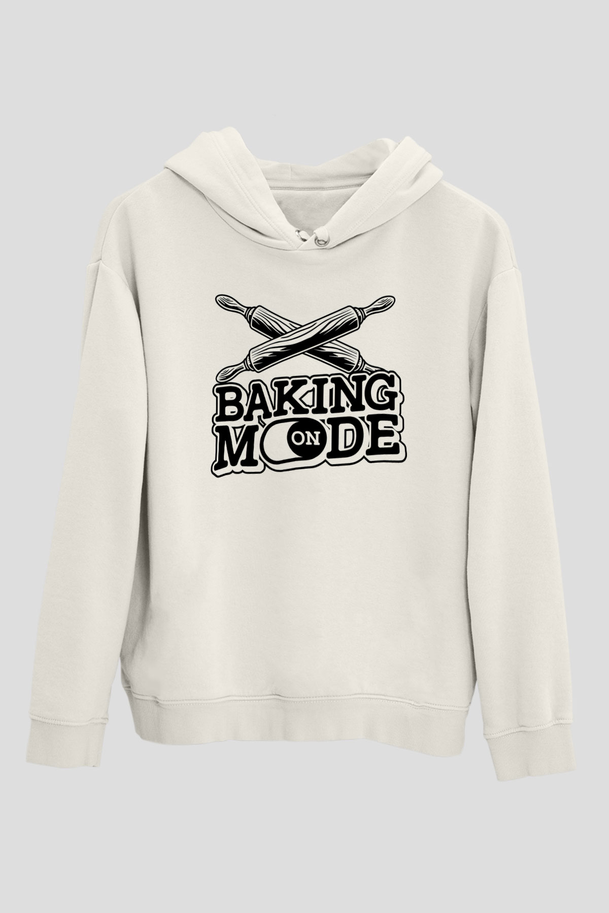 Fırıncı Beyaz Unisex Kapüşonlu Sweatshirt
