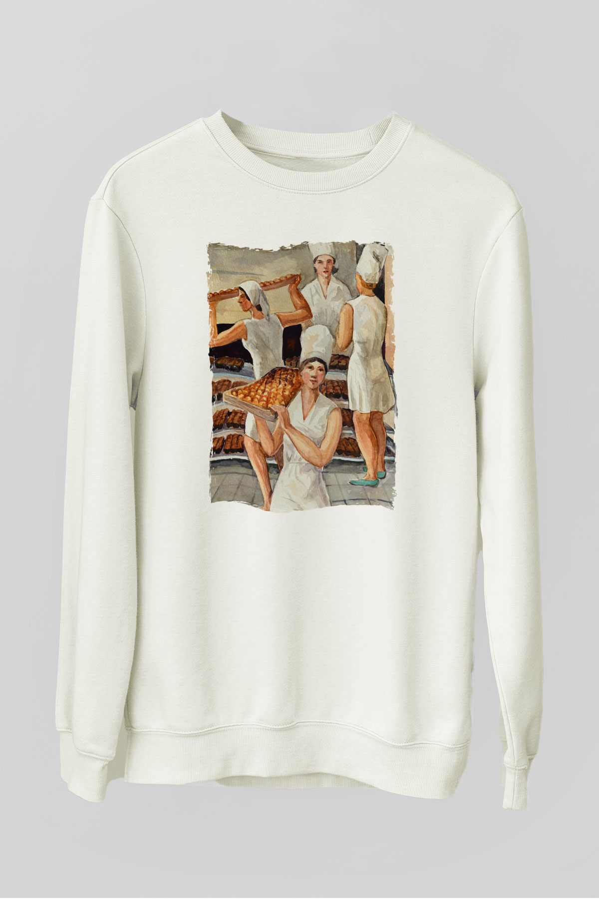 Fırıncı Beyaz Unisex Sweatshirt
