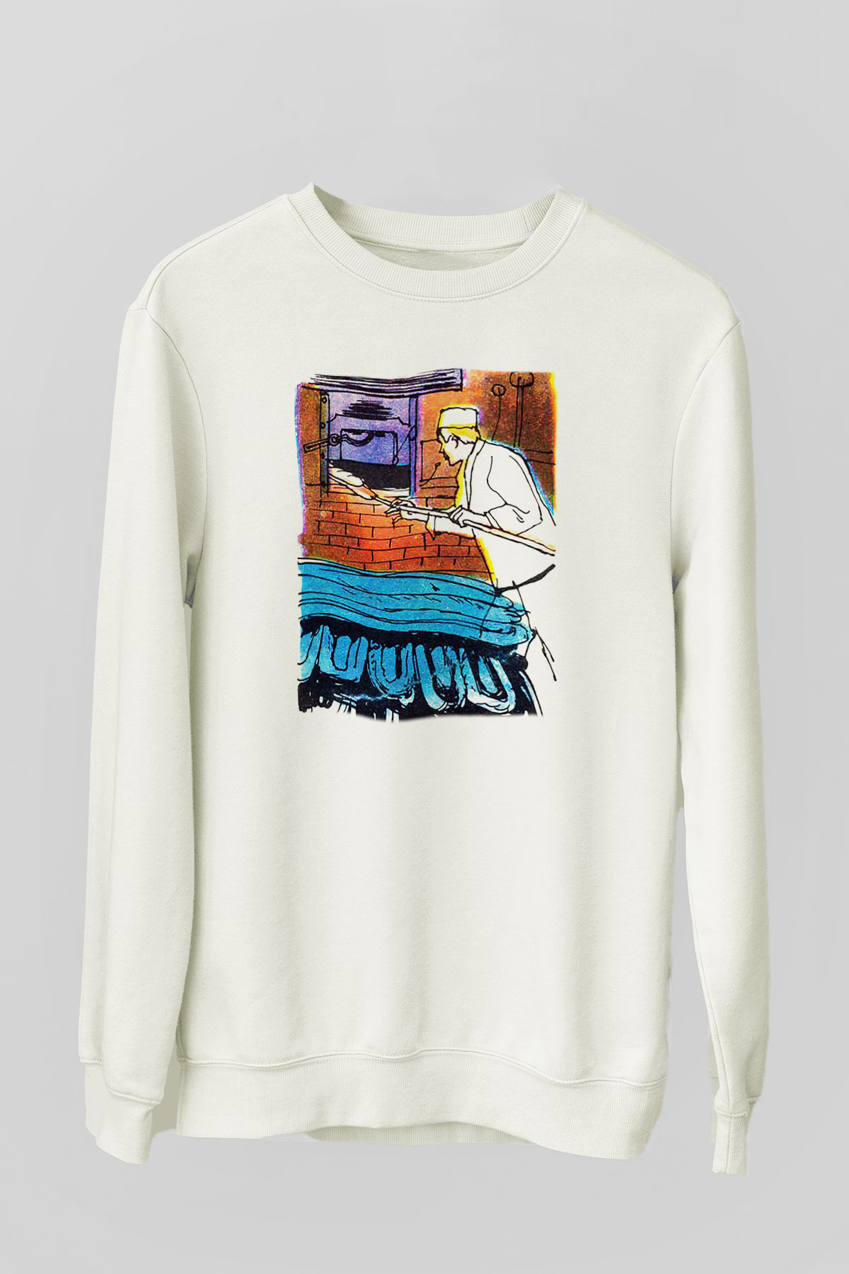 Fırıncı Beyaz Unisex Sweatshirt