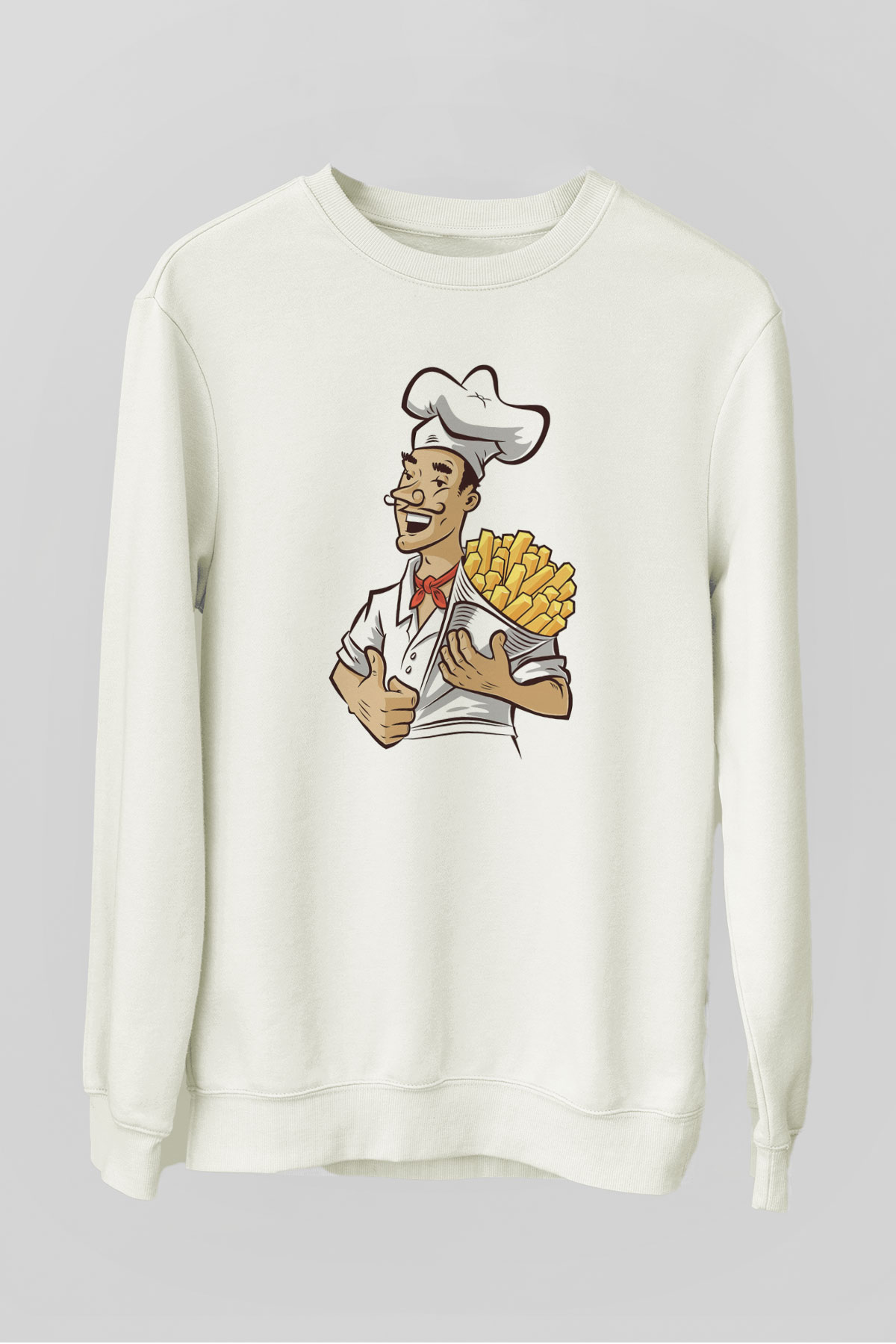 Fırıncı Beyaz Unisex Sweatshirt