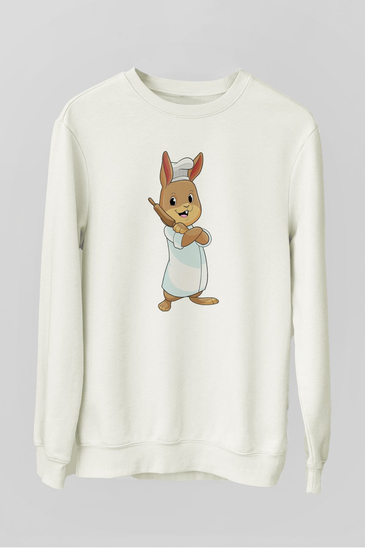 Fırıncı Beyaz Unisex Sweatshirt