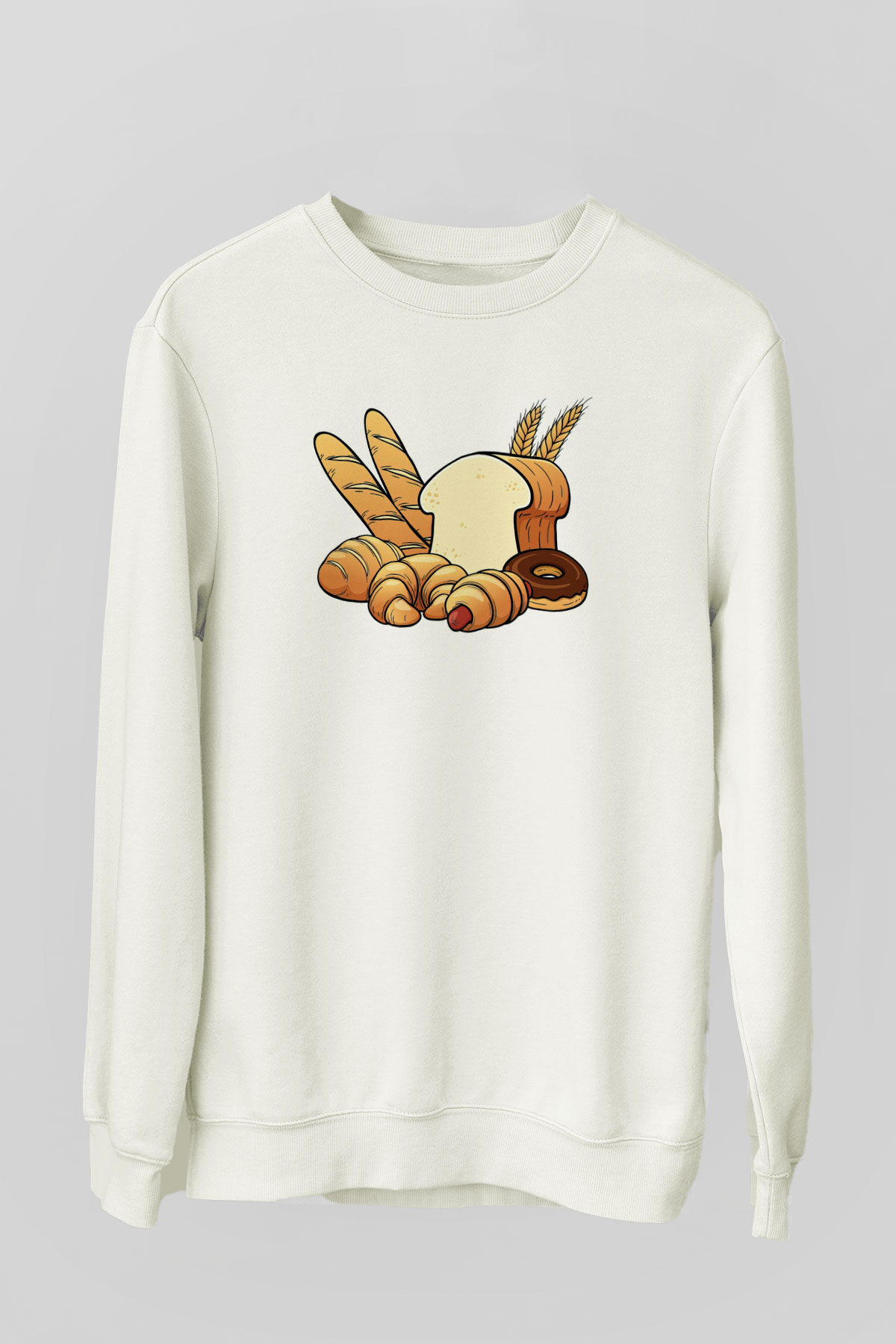 Fırıncı Beyaz Unisex Sweatshirt