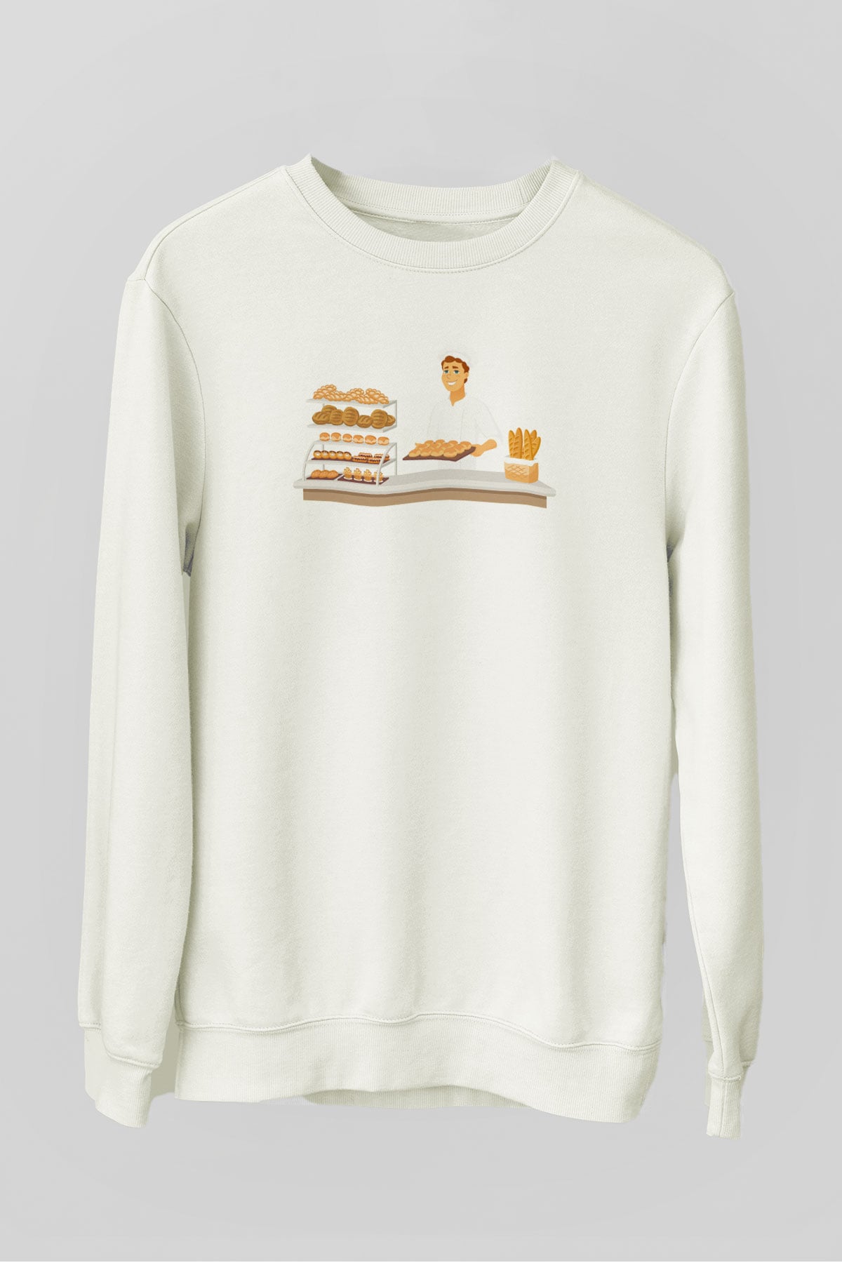 Fırıncı Beyaz Unisex Sweatshirt