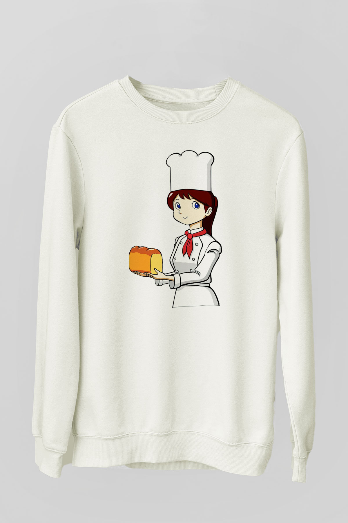 Fırıncı Beyaz Unisex Sweatshirt