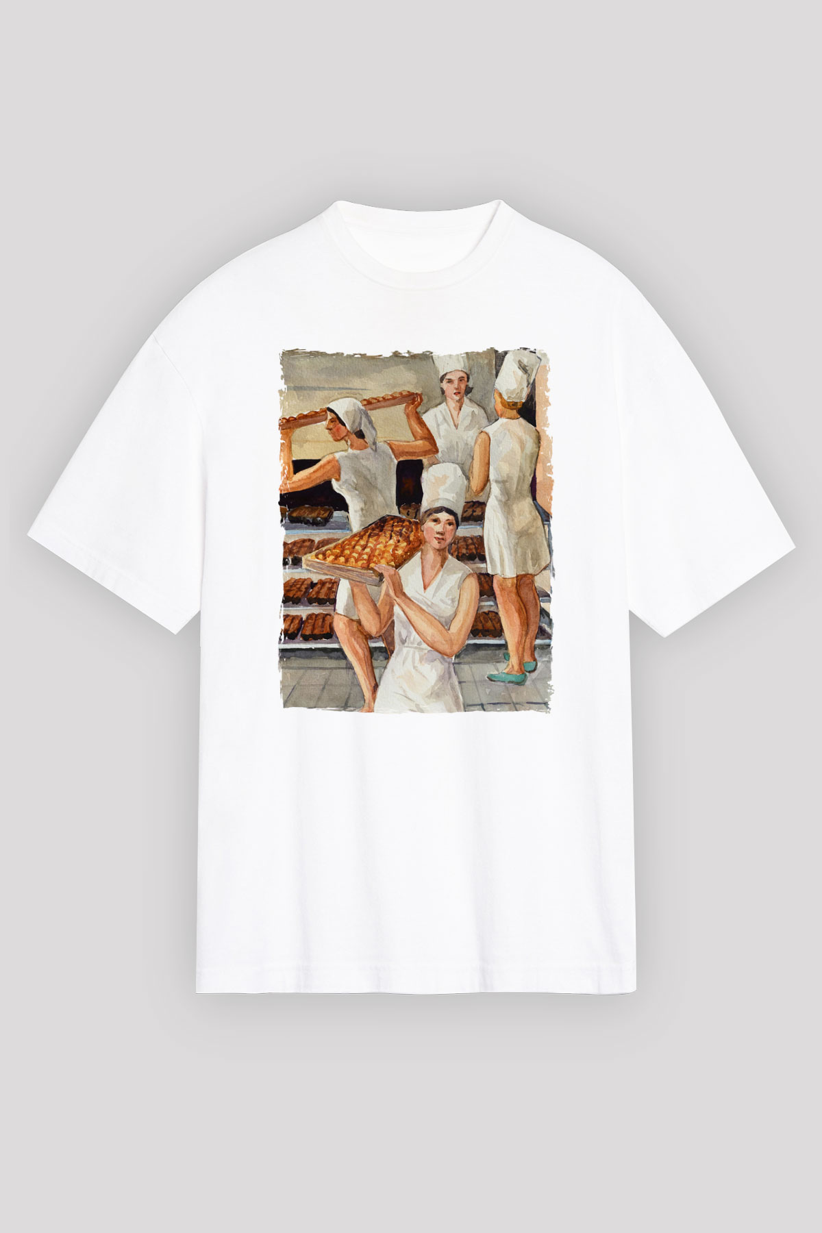 Fırıncı Beyaz Unisex Tişört T-Shirt - TişörtFabrikası
