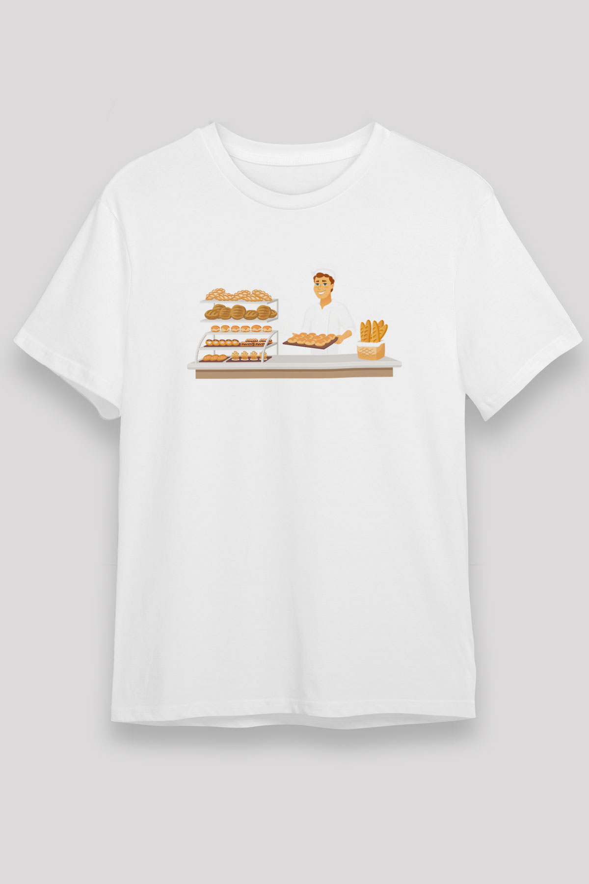 Fırıncı Beyaz Unisex Tişört T-Shirt - TişörtFabrikası