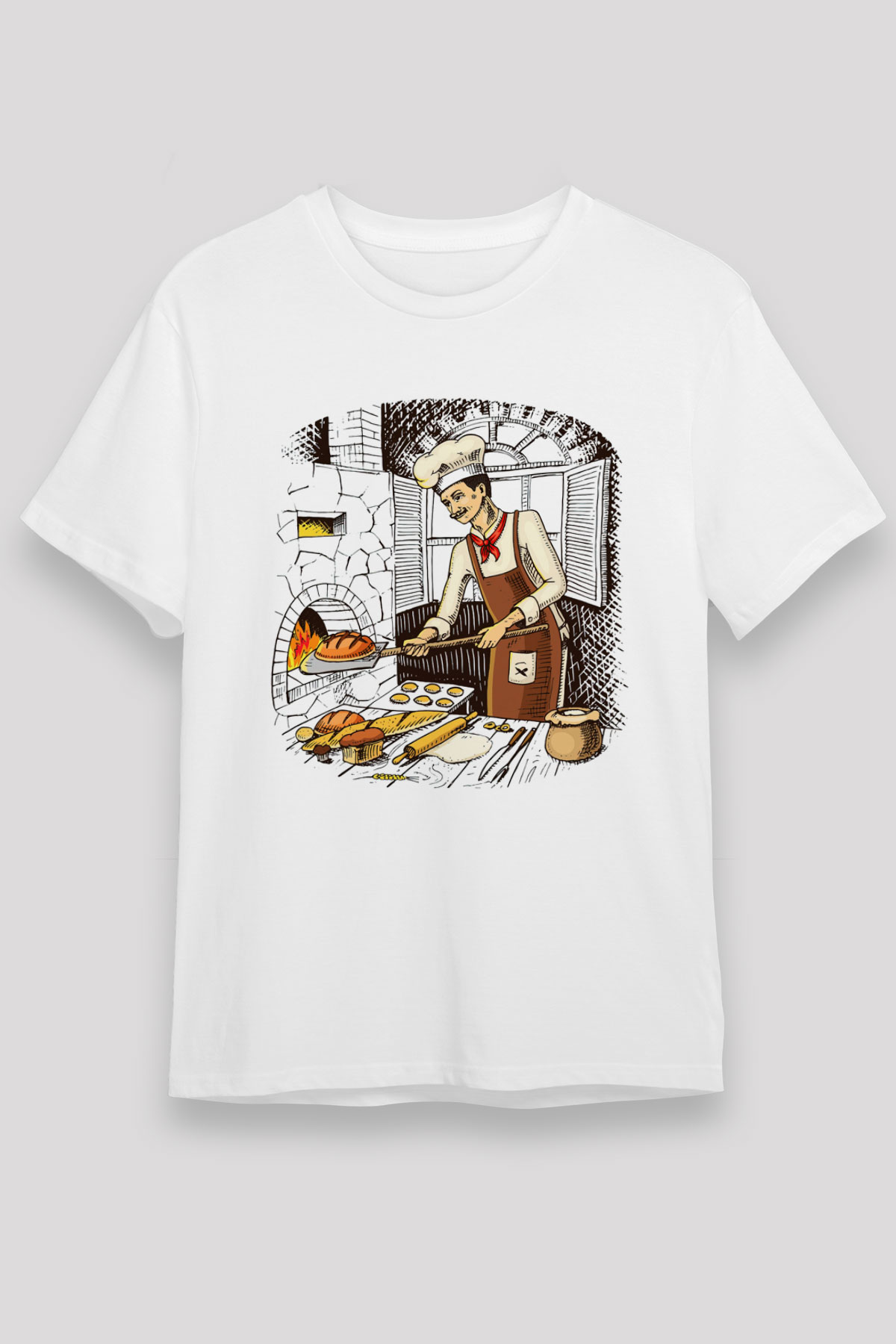 Fırıncı Beyaz Unisex Tişört T-Shirt - TişörtFabrikası