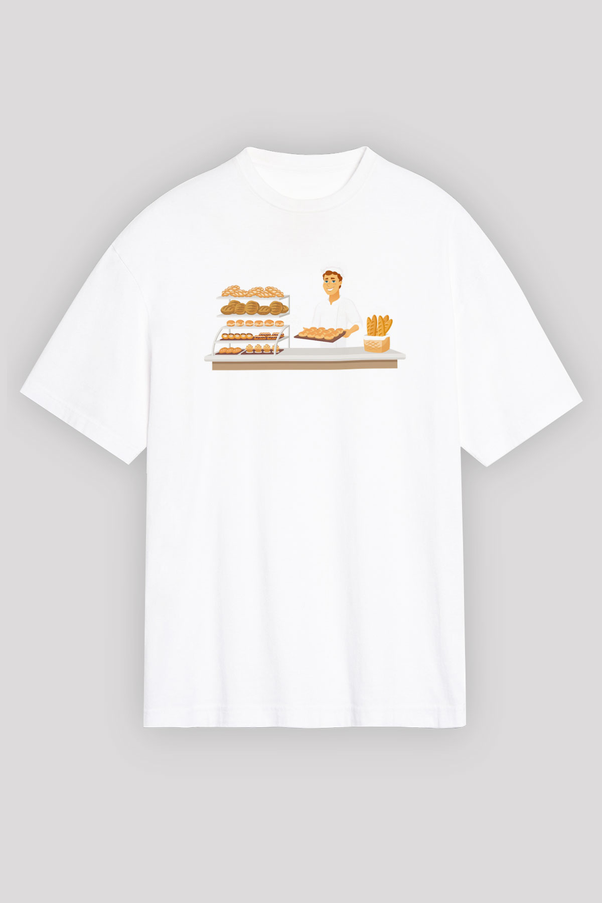 Fırıncı Beyaz Unisex Tişört T-Shirt - TişörtFabrikası