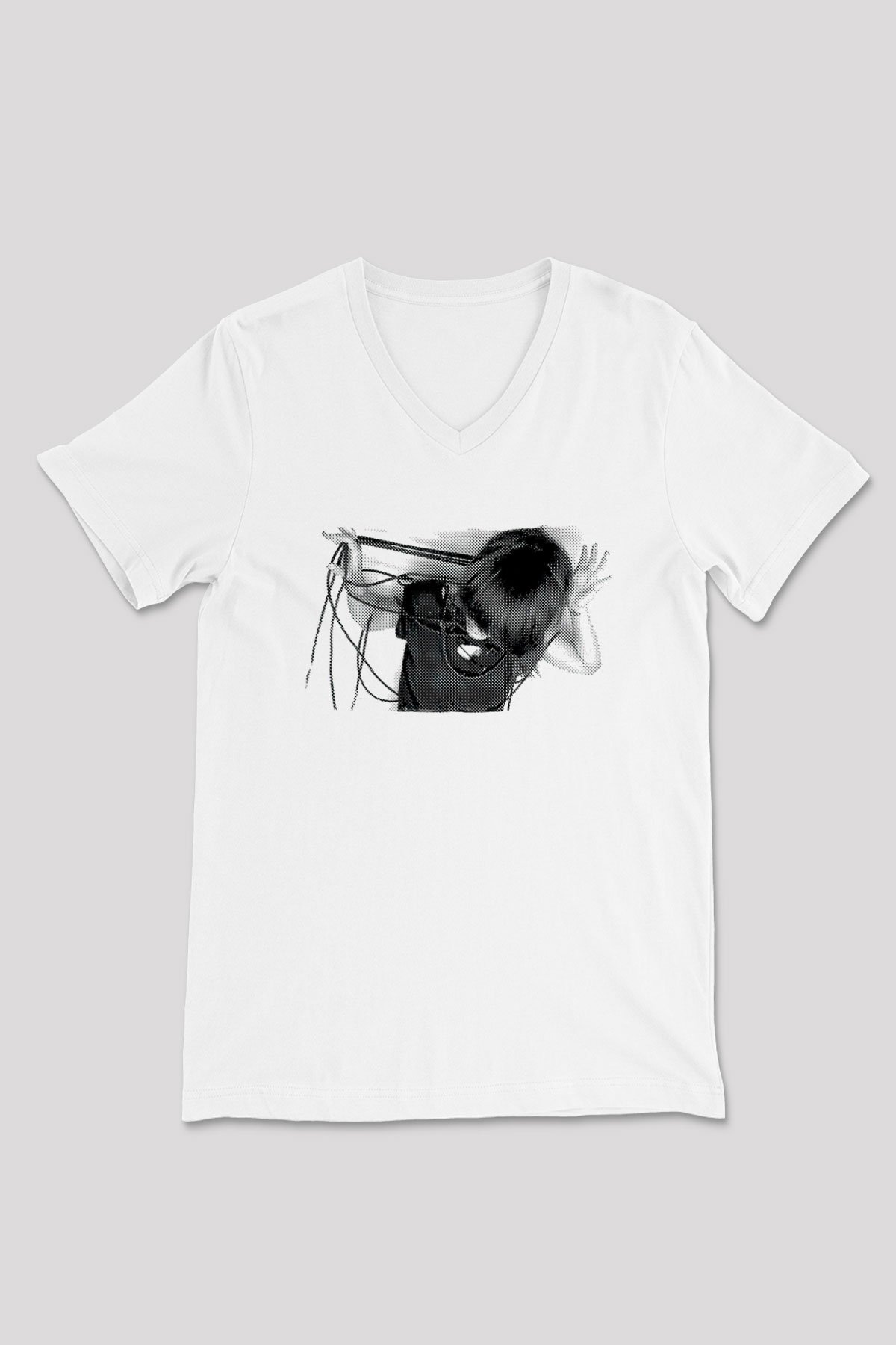 Fit For Rivals Baskılı Beyaz Unisex V Yaka Tişört - Tshirt