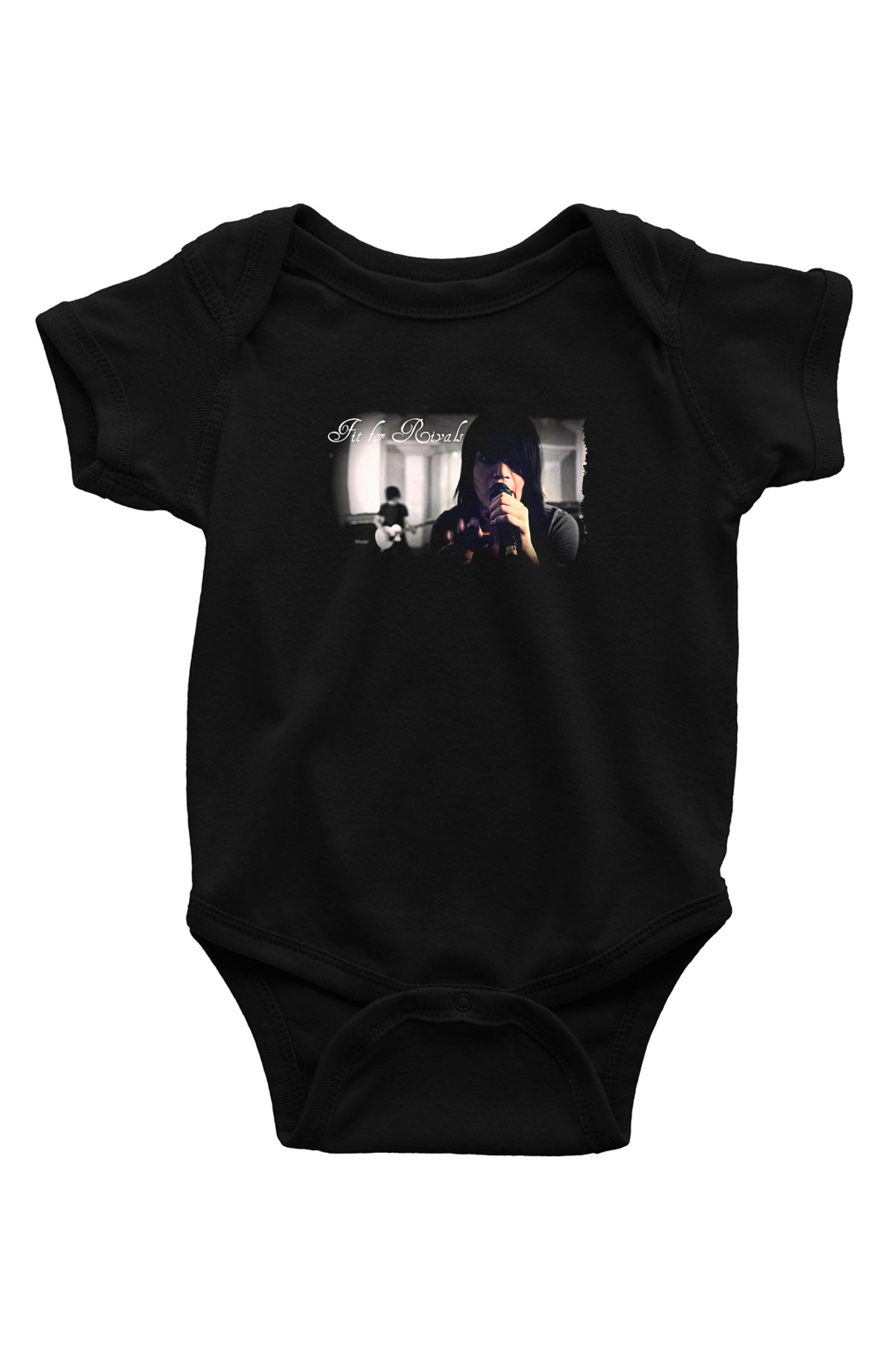 Fit For Rivals Baskılı Unisex Siyah Bebek Body - Zıbın