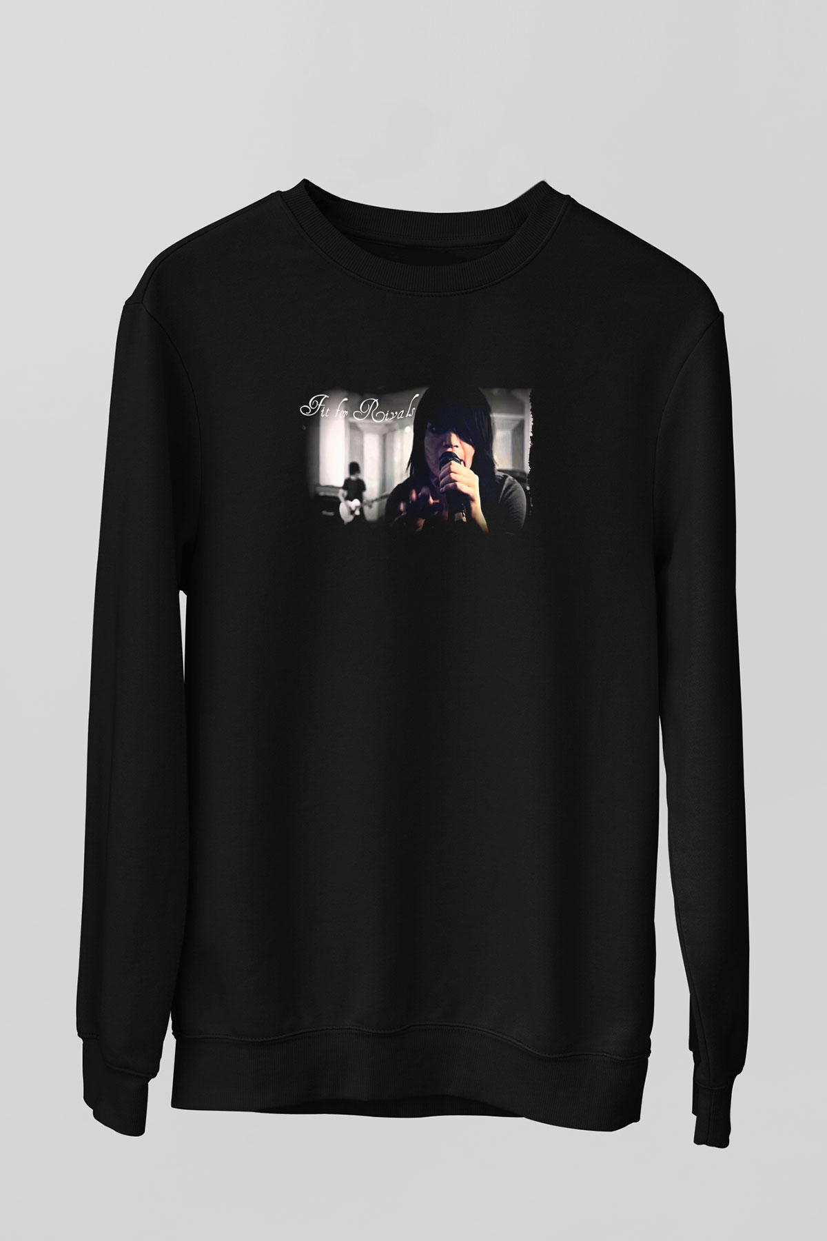 Fit For Rivals Baskılı Unisex Siyah Sweatshirt
